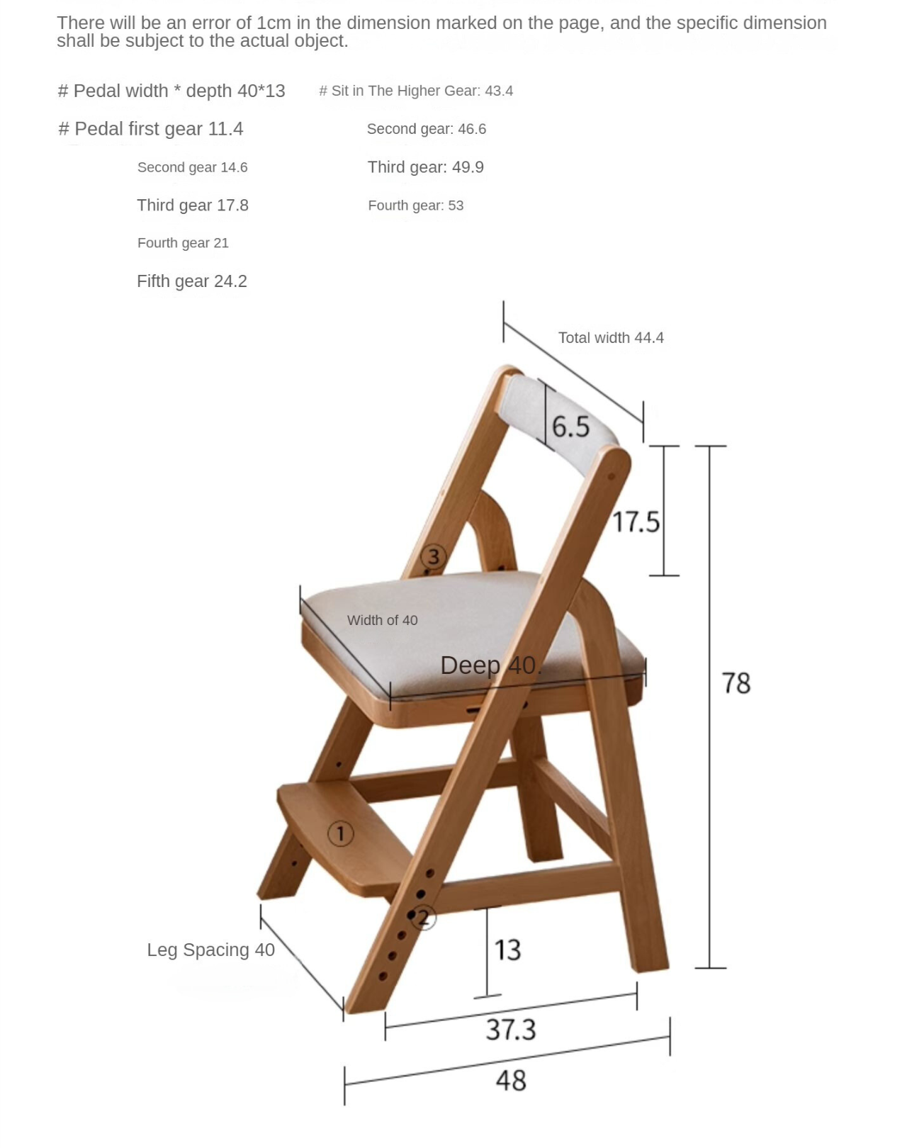 Beech Solid Wood Adjustable Lift Chair