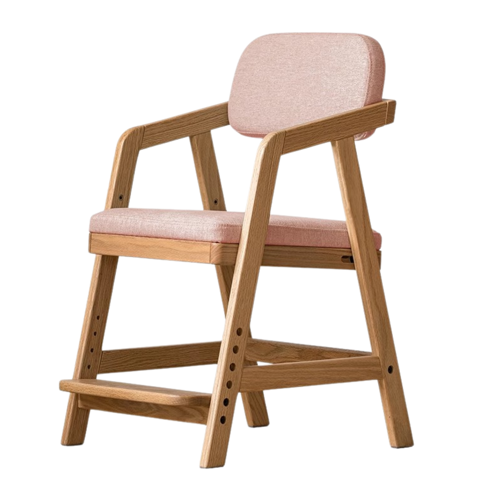 Oak solid wood Adjustable height kids soft chair