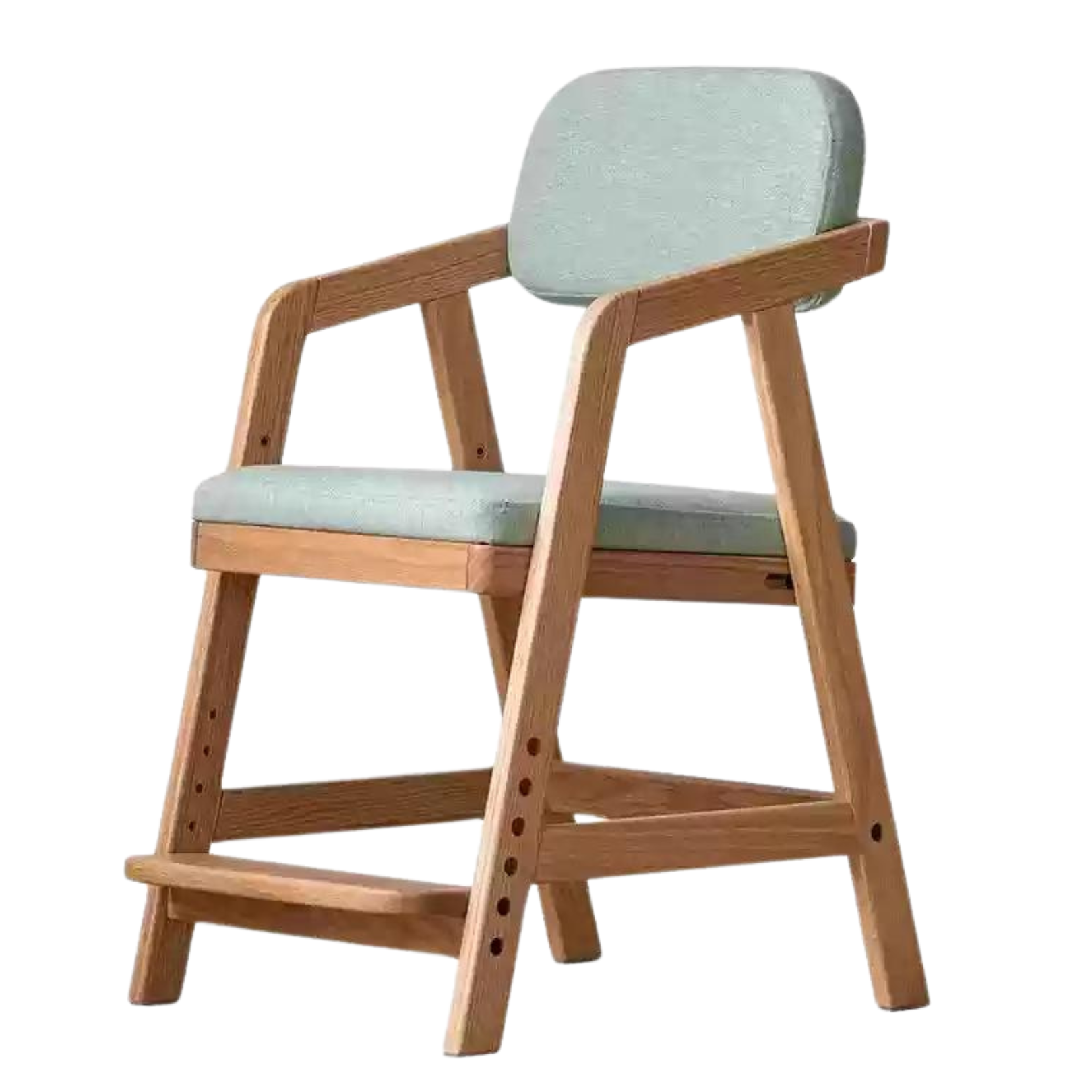 Oak solid wood Adjustable height kids soft chair