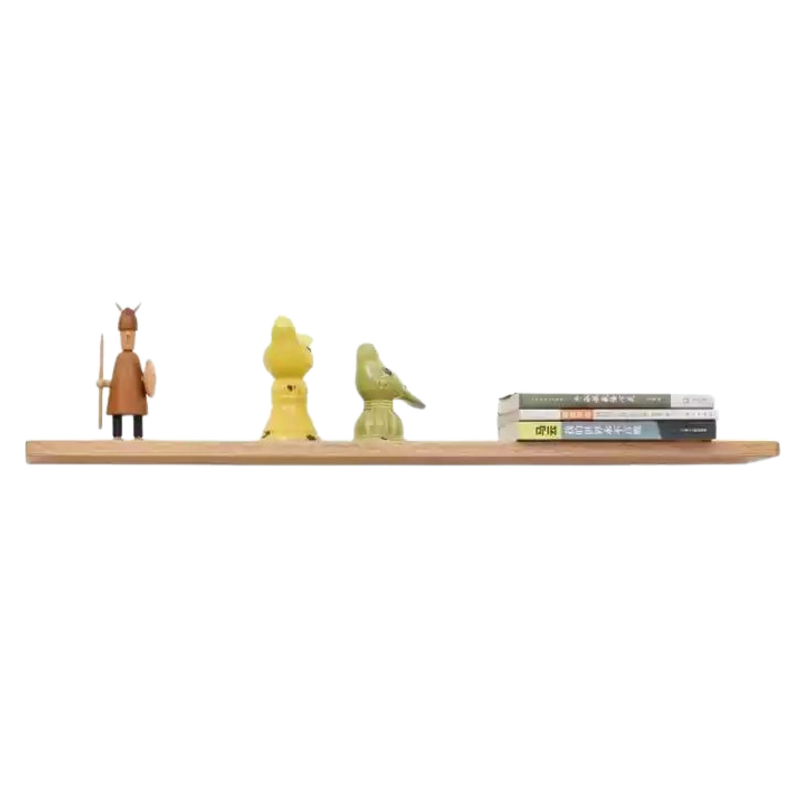 Oak, Black walnut Solid Wood Wall Shelf: