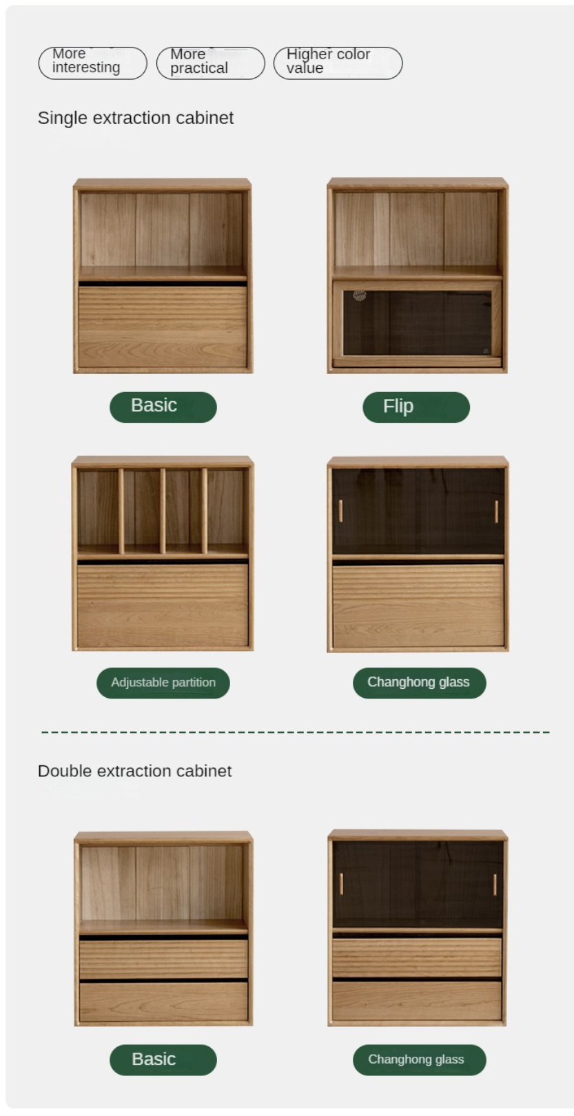 Ash solid wood combination module bookcase