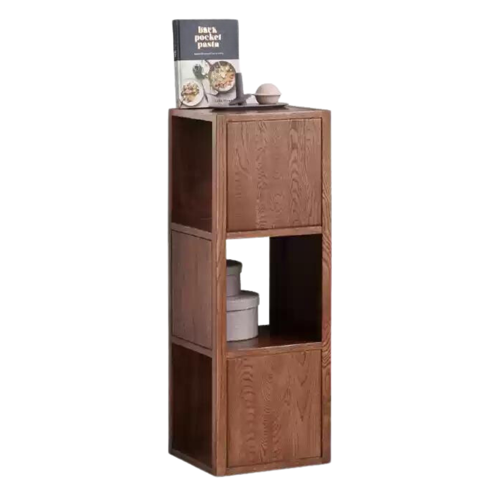 Oak Solid Wood Bookshelf Narrow Cabinet -