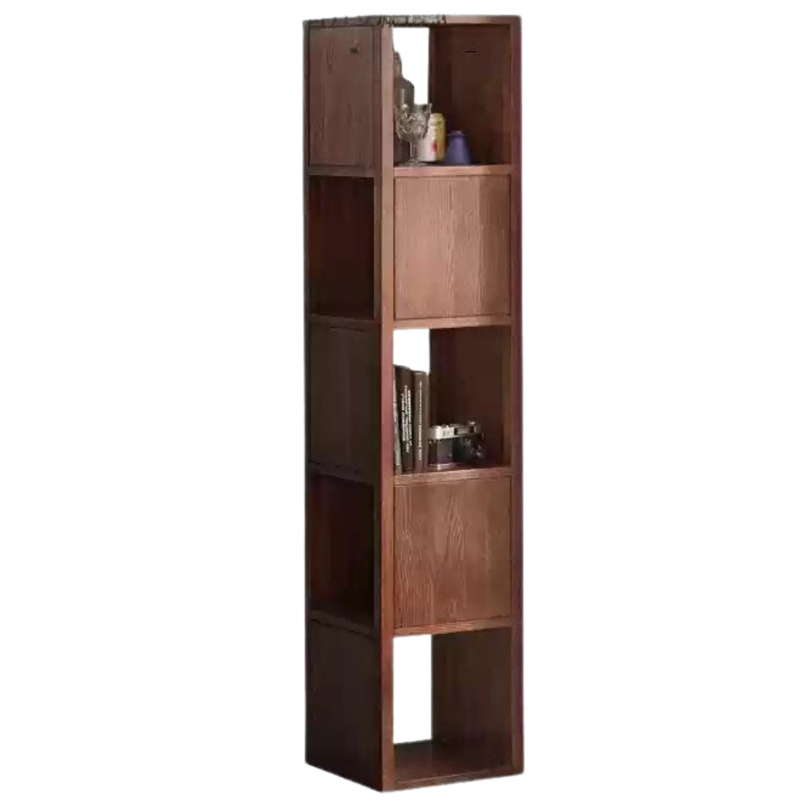 Oak Solid Wood Bookshelf Narrow Cabinet -