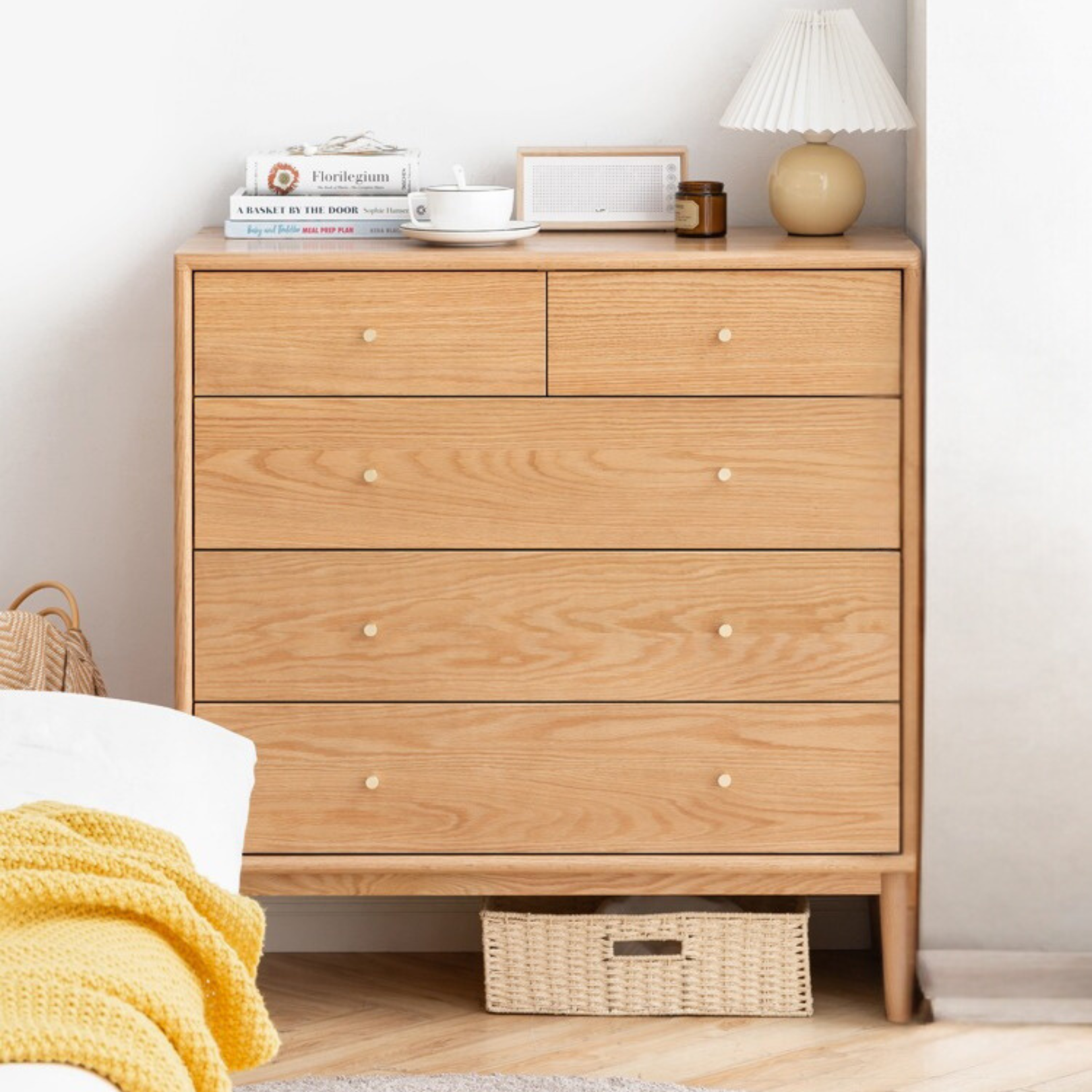 Oak Solid Wood Nordic Chest of Drawers