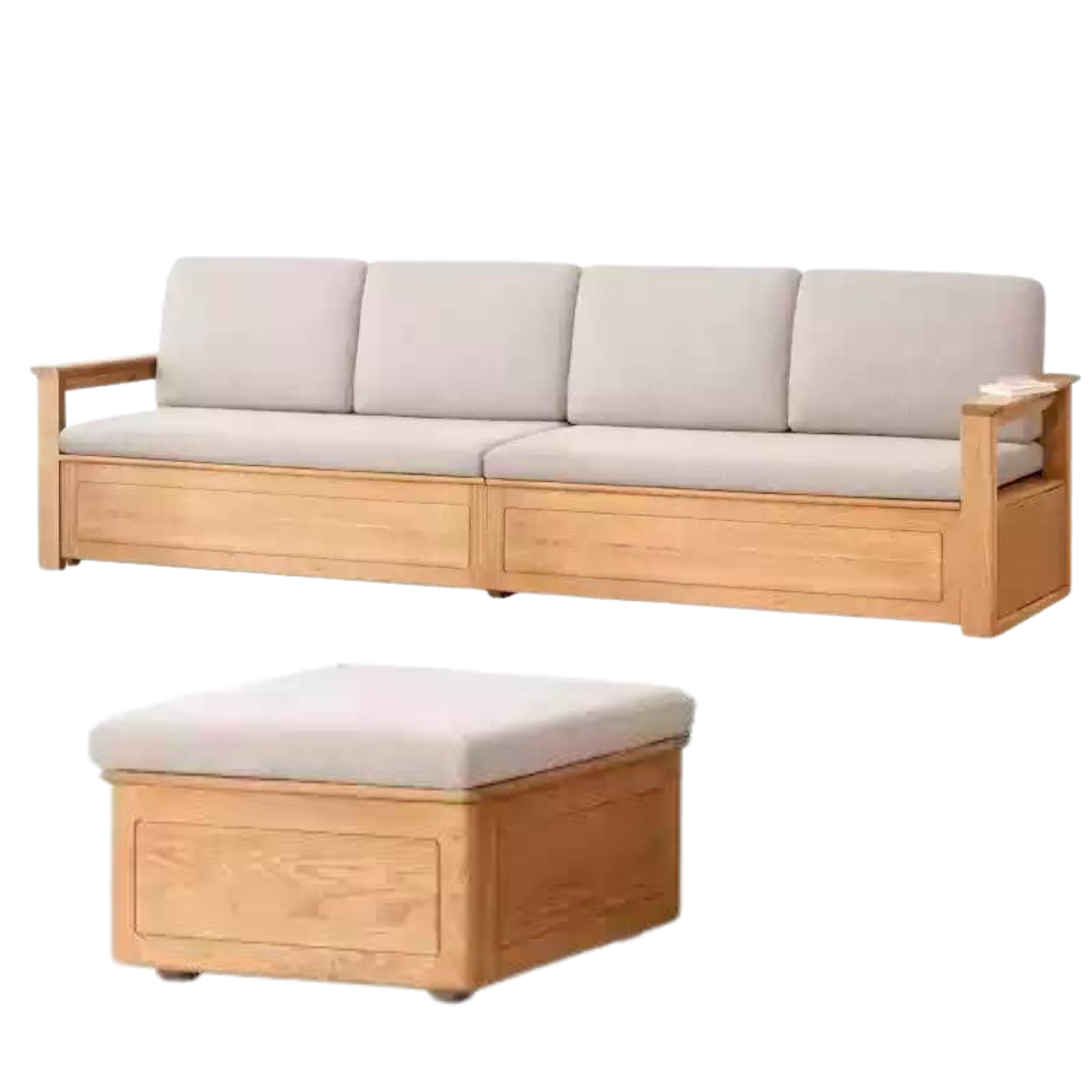 Oak solid wood storage box sofa-