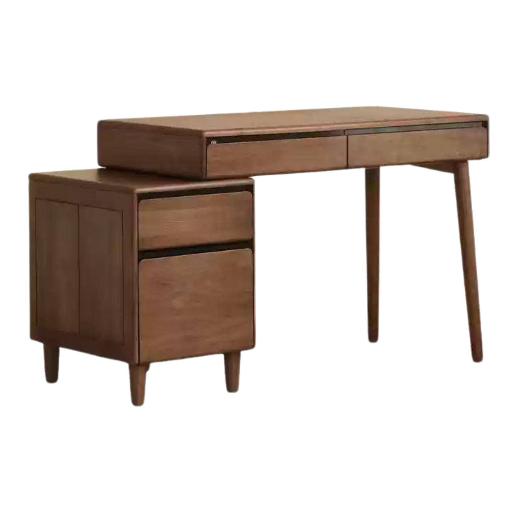 Black walnut solid wood integrated desk with drawer