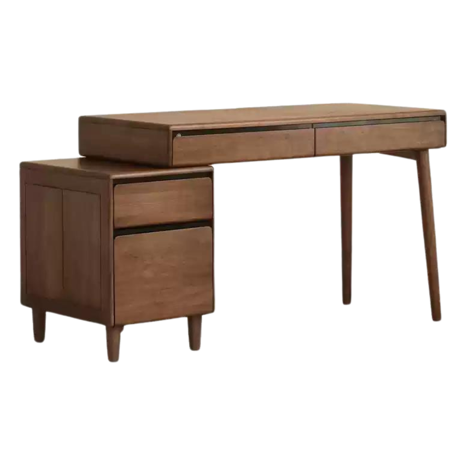 Black walnut solid wood integrated desk with drawer