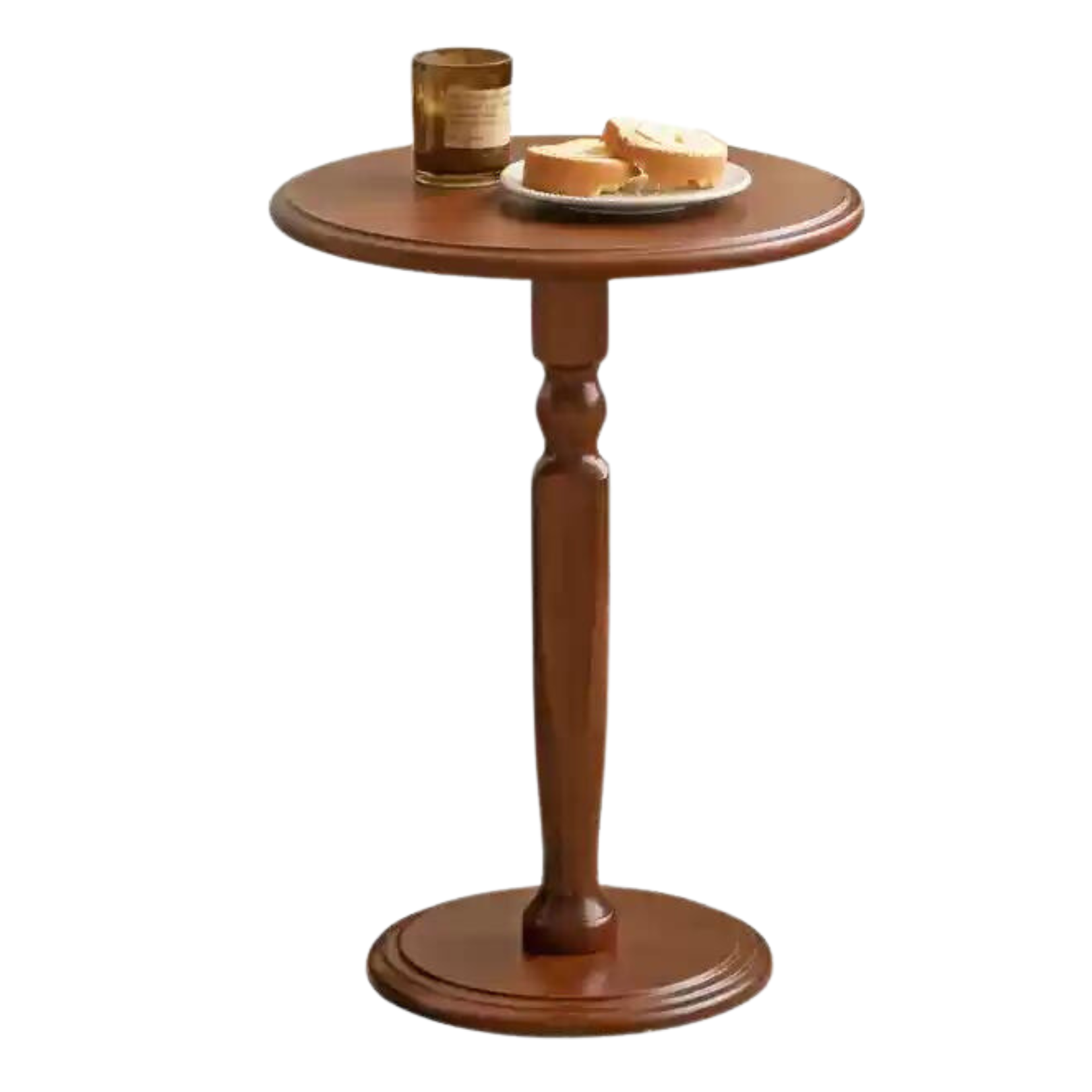 Poplar Solid Wood Side Round Table Retro