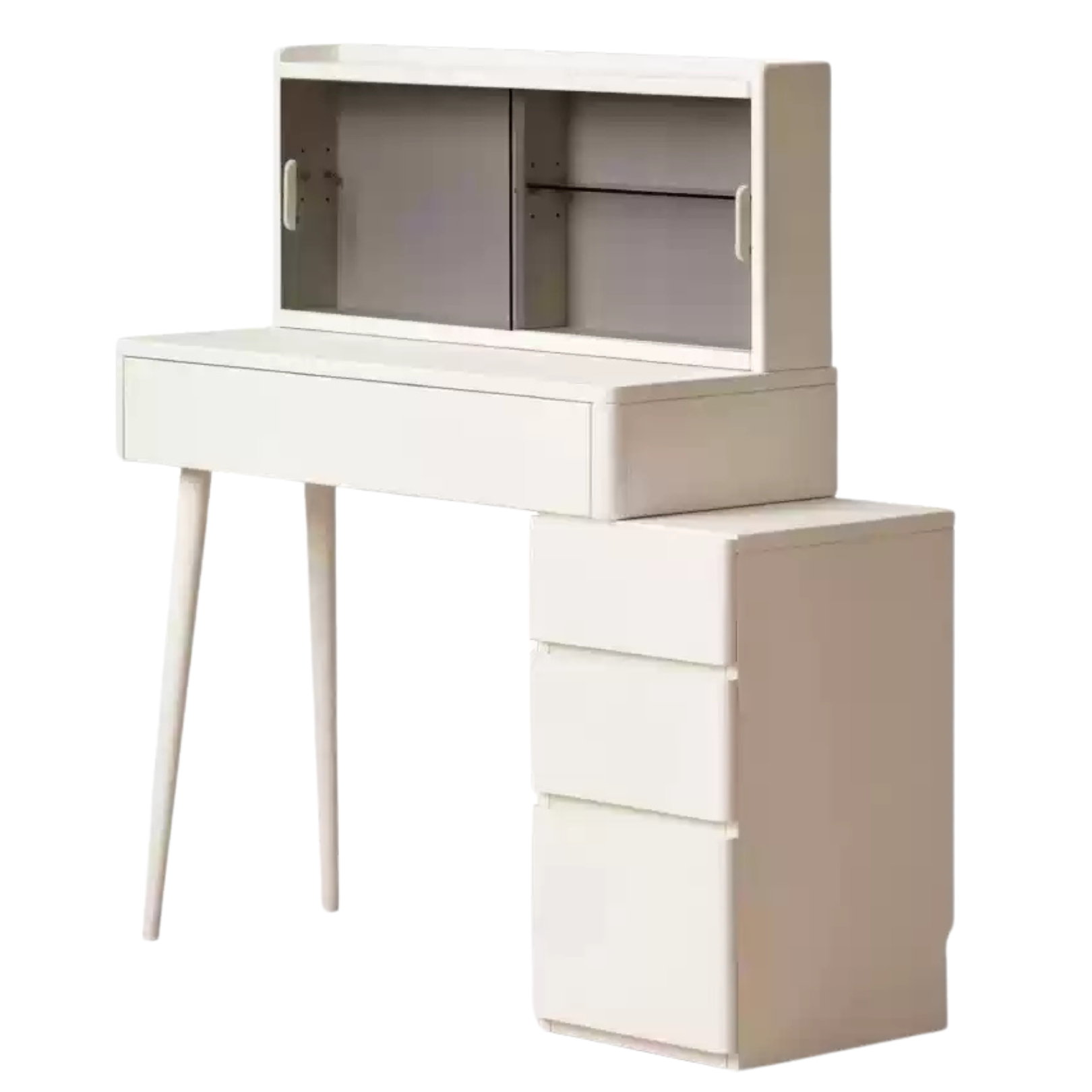 Poplar solid wood cream style telescopic dressing table