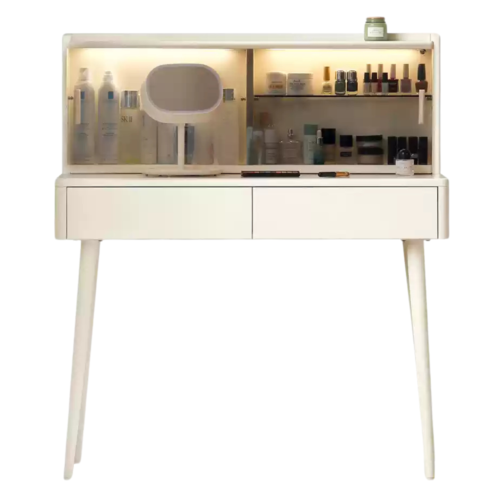 Poplar solid wood cream style telescopic dressing table