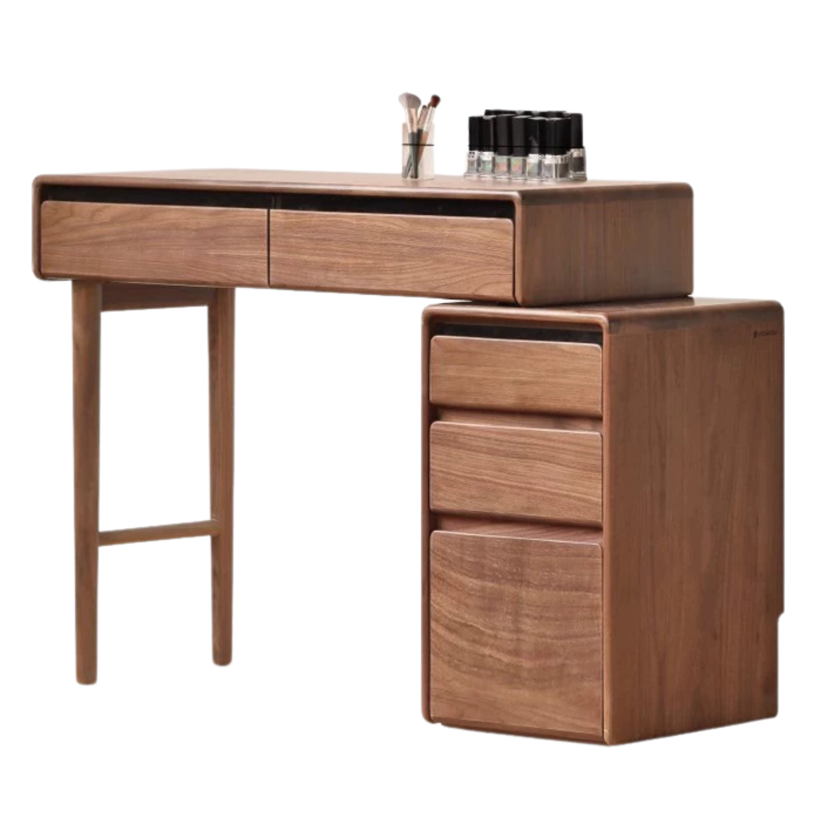 Black walnut solid wood retractable dressing table