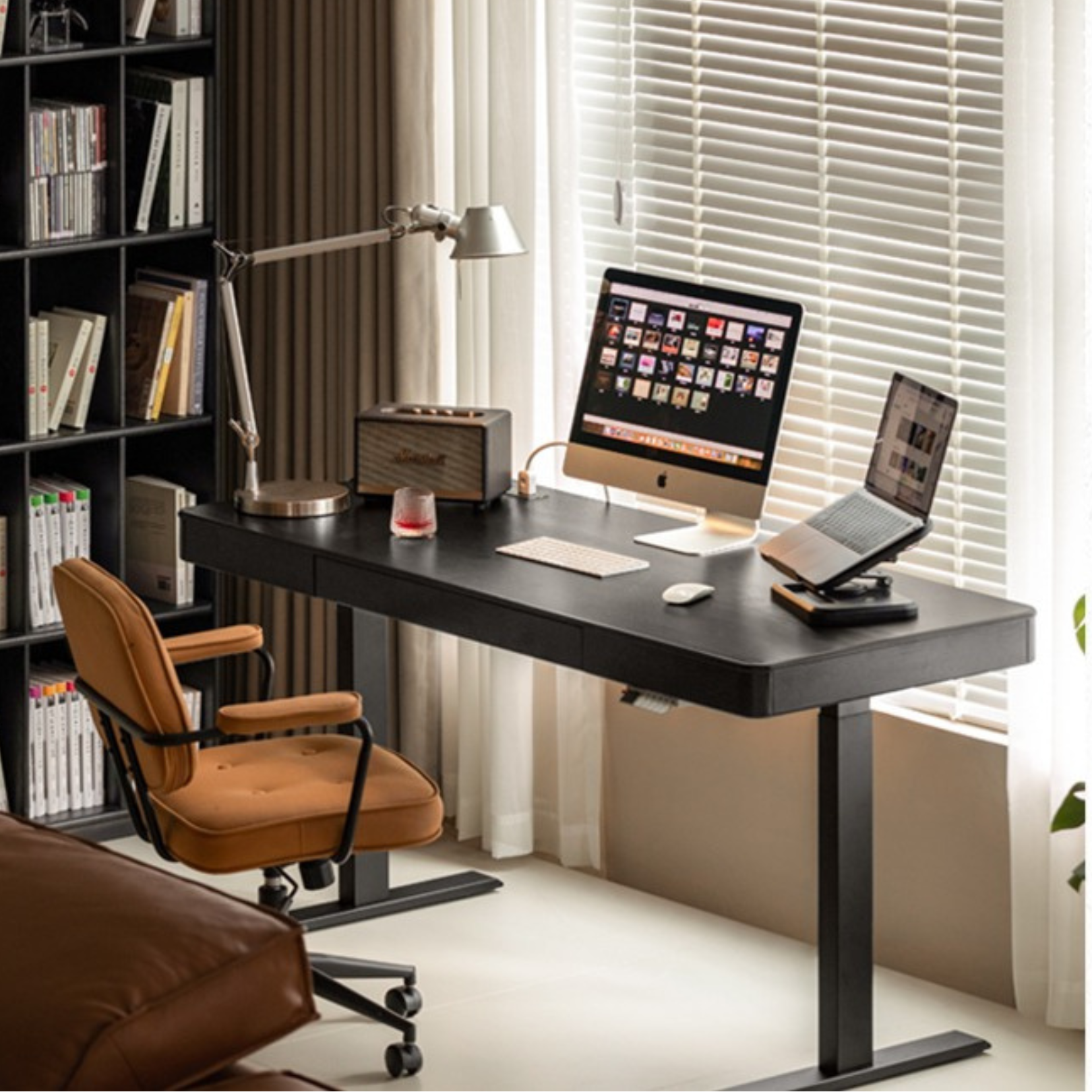 Oak Solid Wood Electric Lift Desk