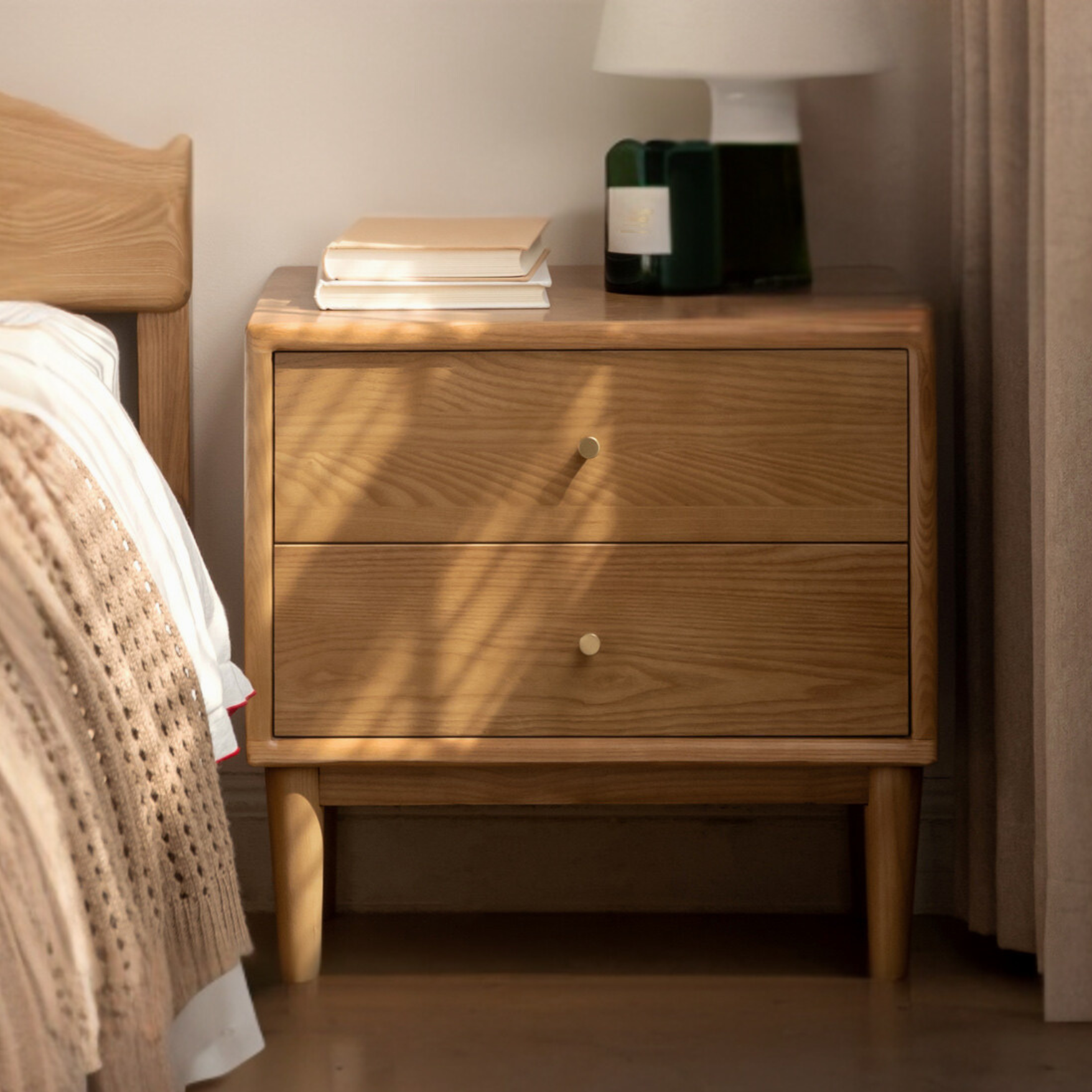 Ash solid wood modern simple Nightstand