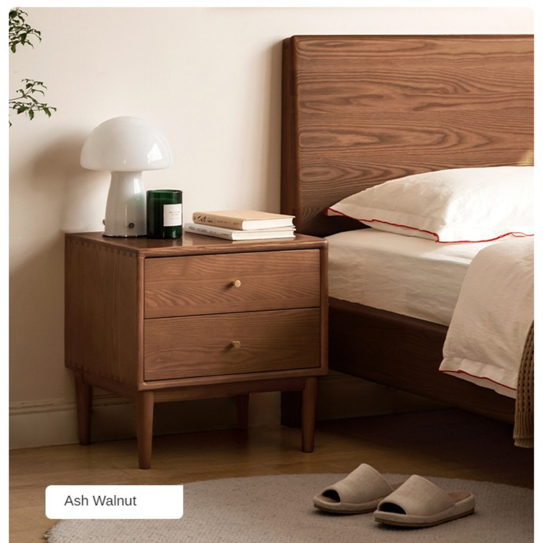 Ash solid wood modern simple Nightstand