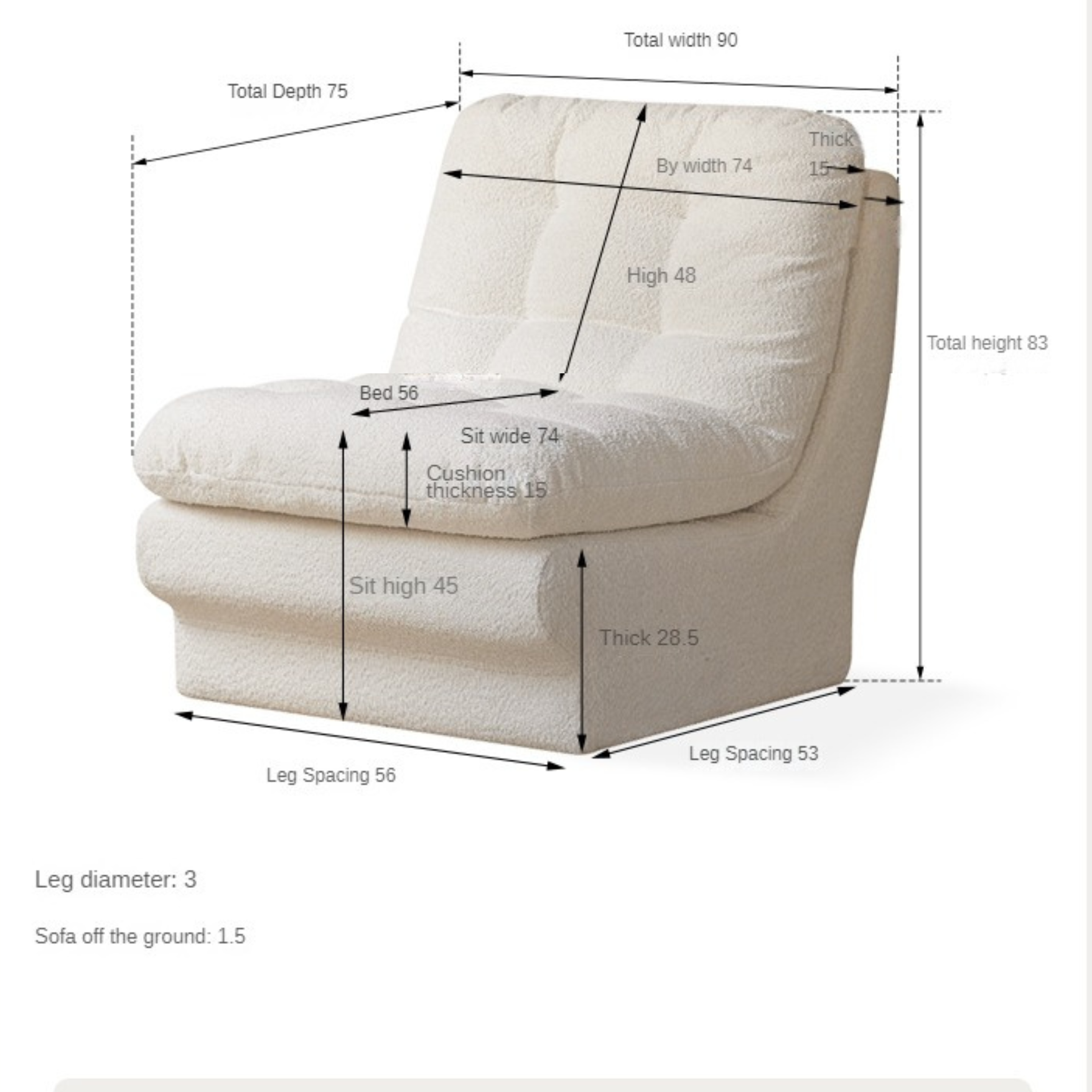 Fabric modern armchair simple single