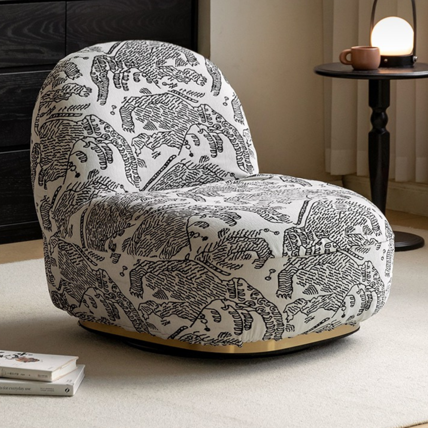 Fabric Rotatable Single Chair