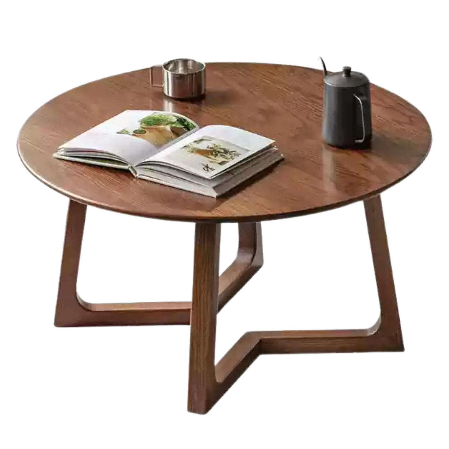 Oak solid wood round modern coffee table