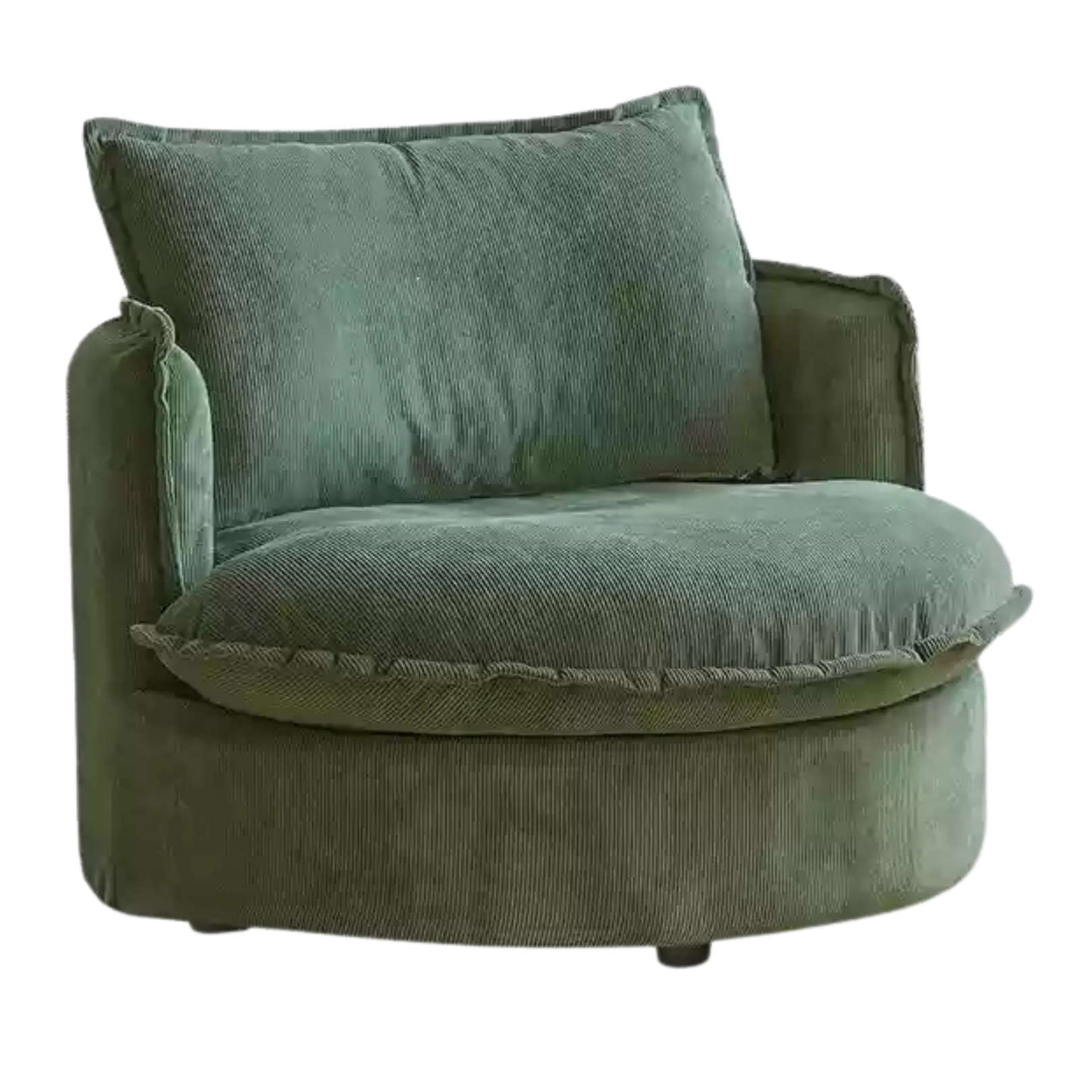 Fabric round rotatable single chair