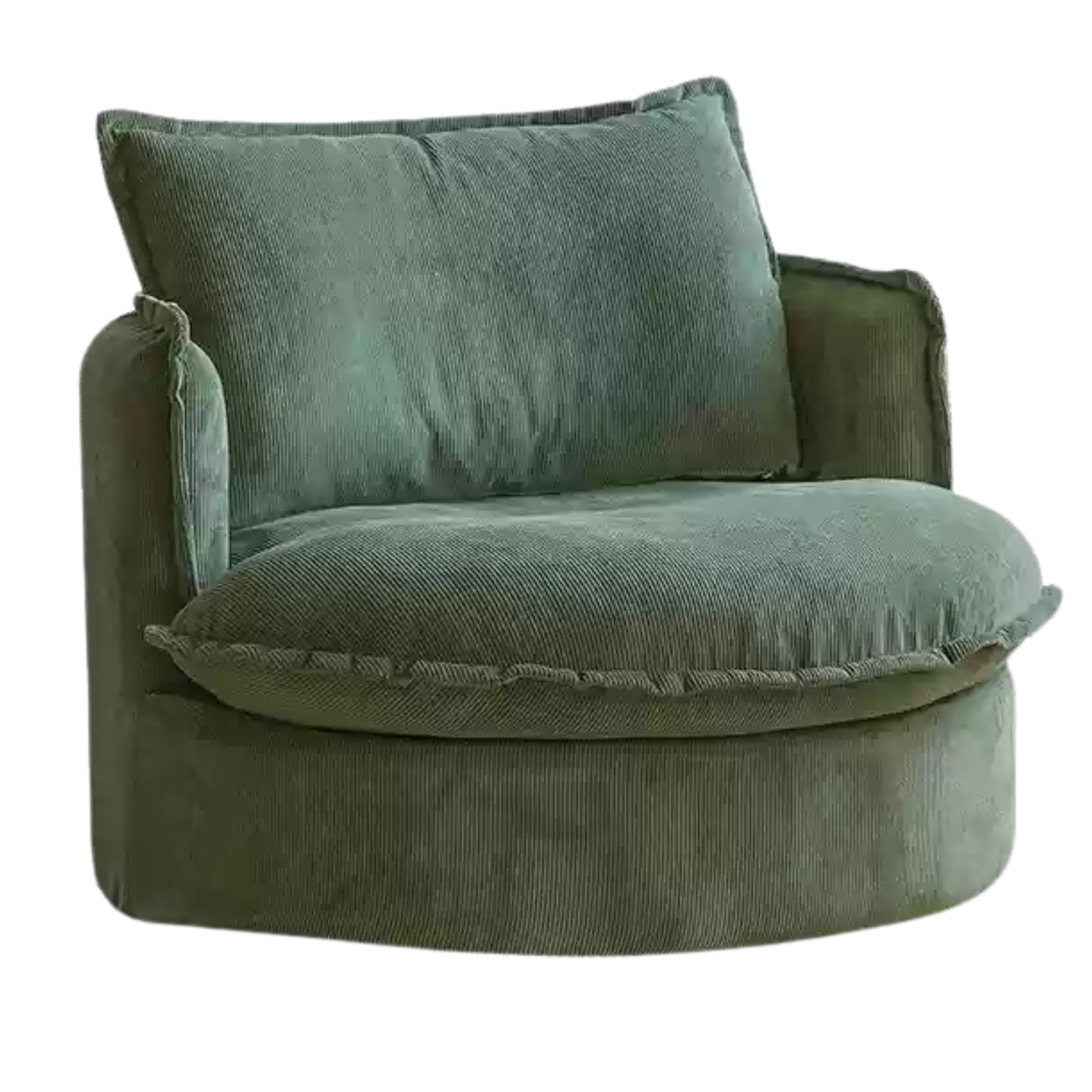 Fabric round rotatable single chair