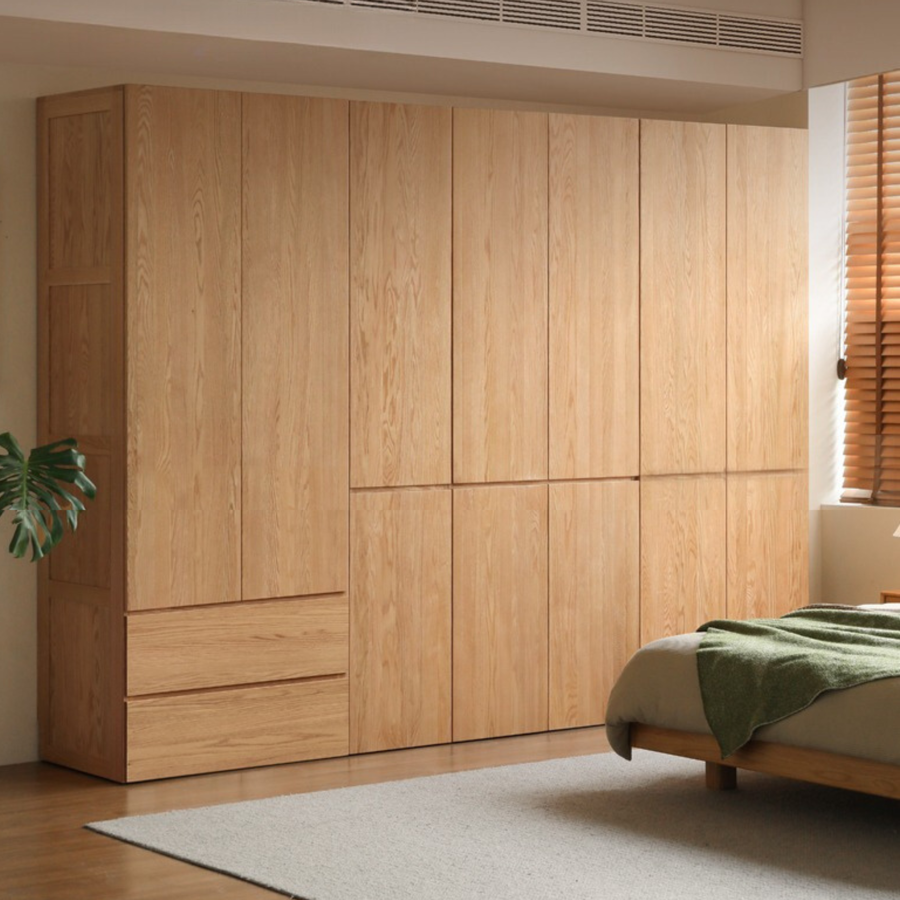 Oak Solid Wood Sectional Wardrobe