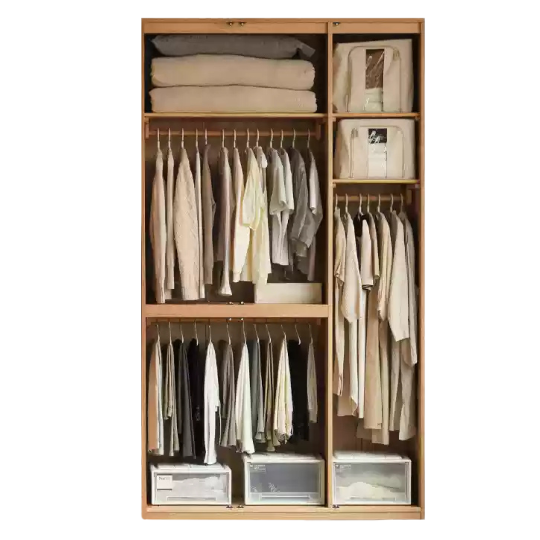 Oak Solid Wood Sectional Wardrobe