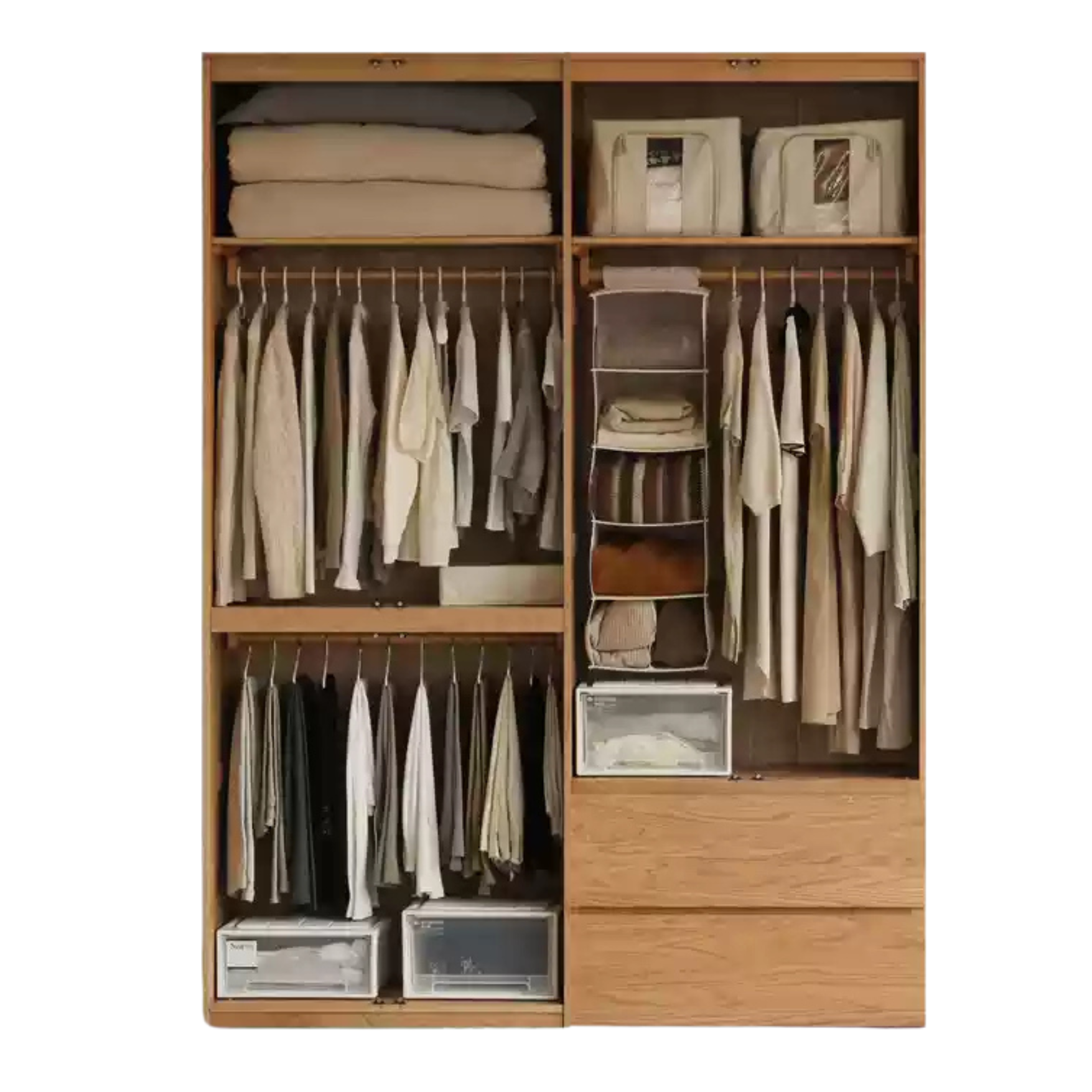 Oak Solid Wood Sectional Wardrobe