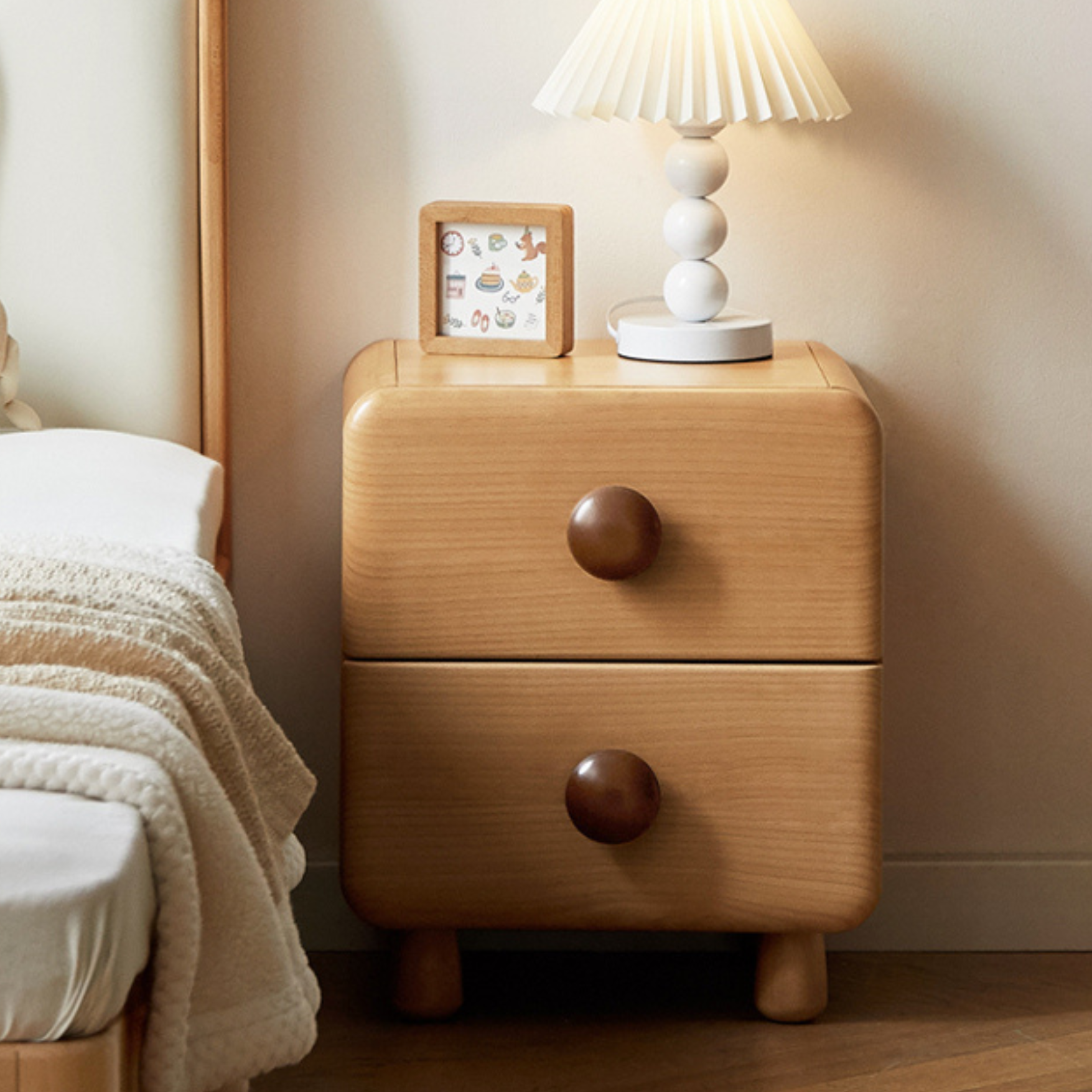 Beech Solid Wood Children's  Nightstand