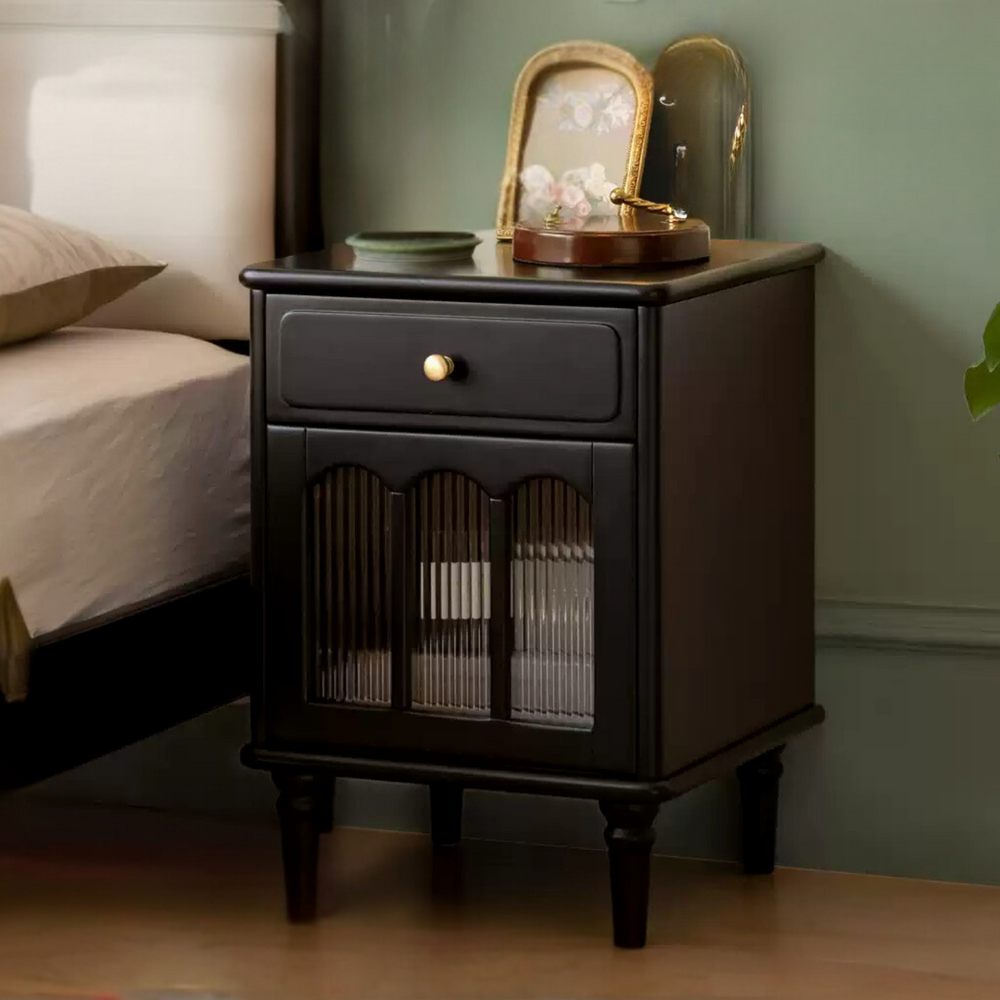 Solid Wood Bedside Table French Retro Style Bedside Table Bedroom Home ...