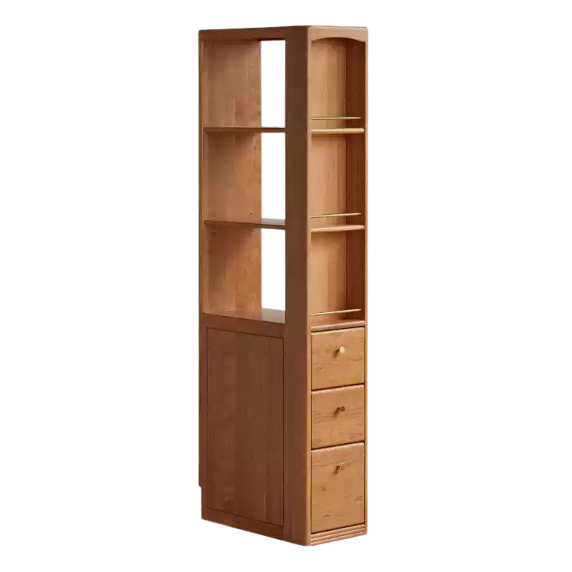 Cherry solid wood bookcase with drawer