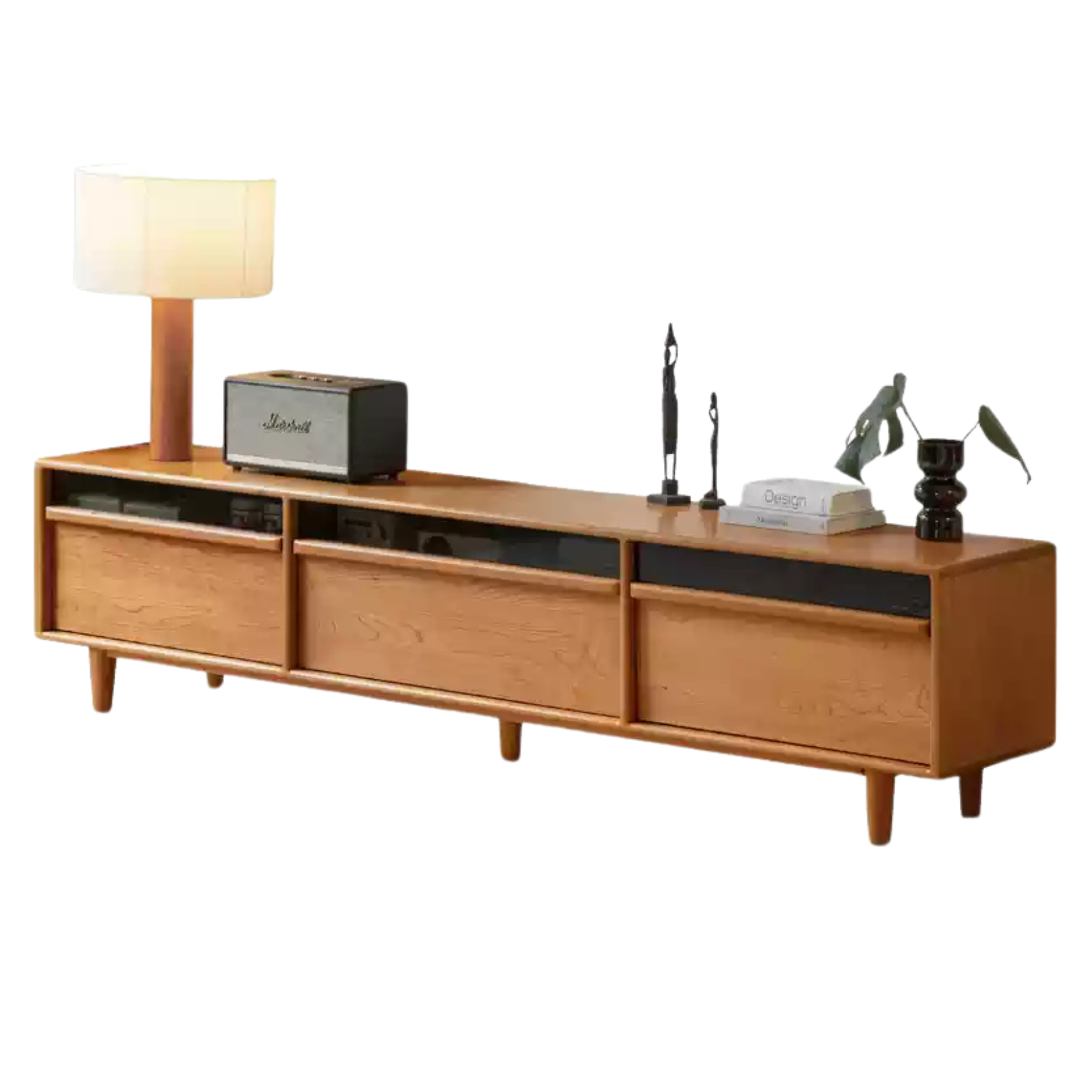 Cherry Solid Wood floor TV Cabinet