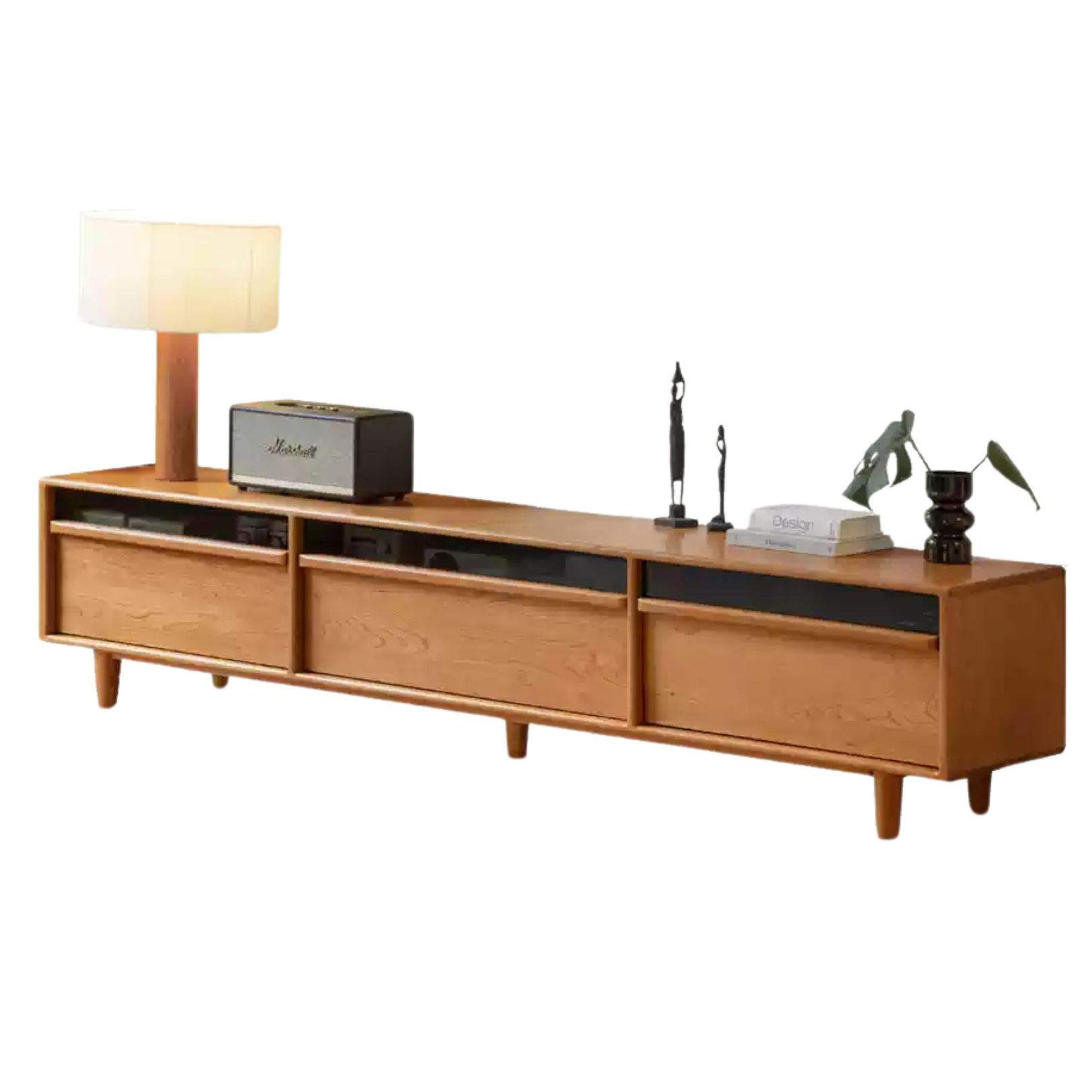 Cherry Solid Wood floor TV Cabinet