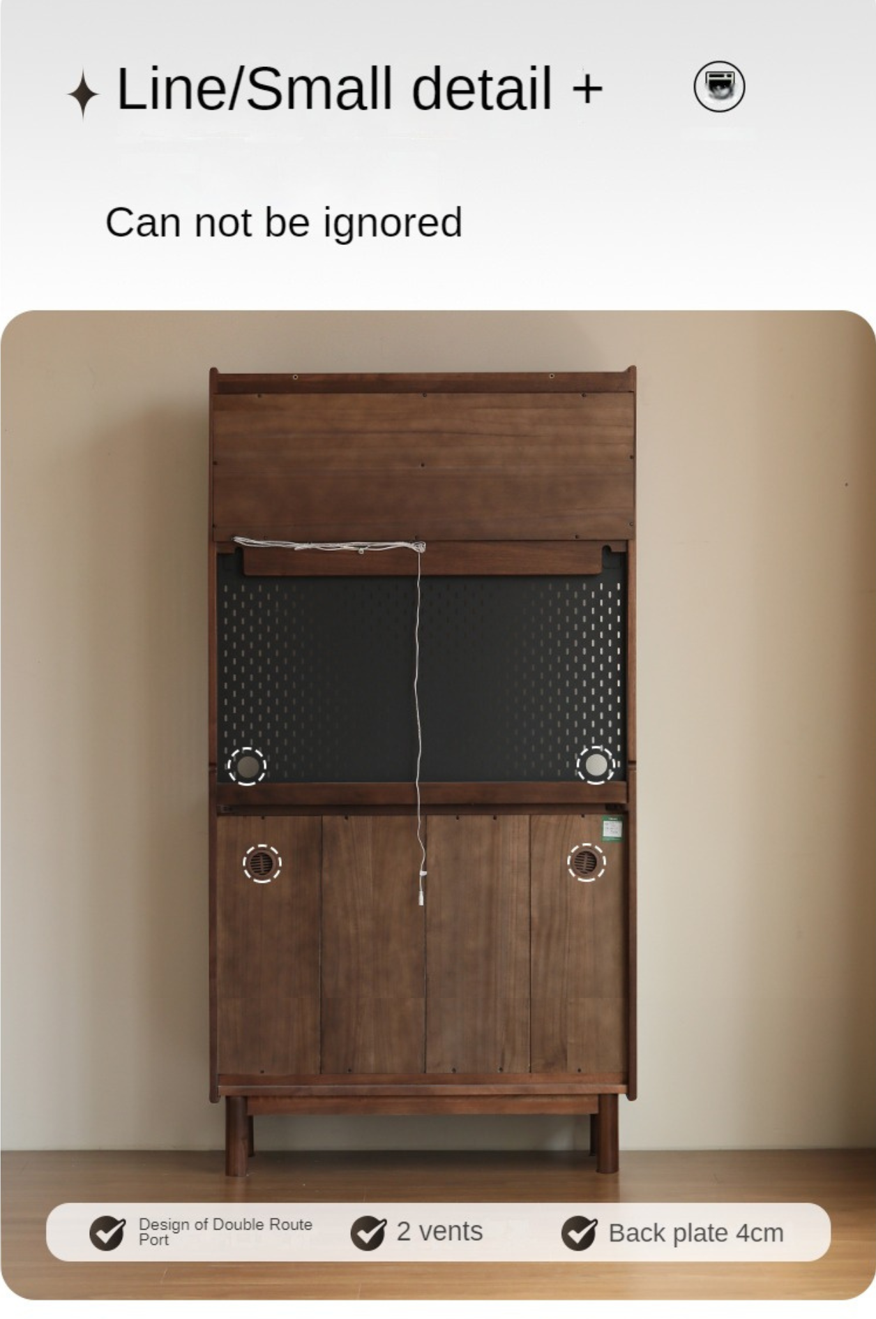 Black Walnut Solid Wood Rock Board Dining Sideboard