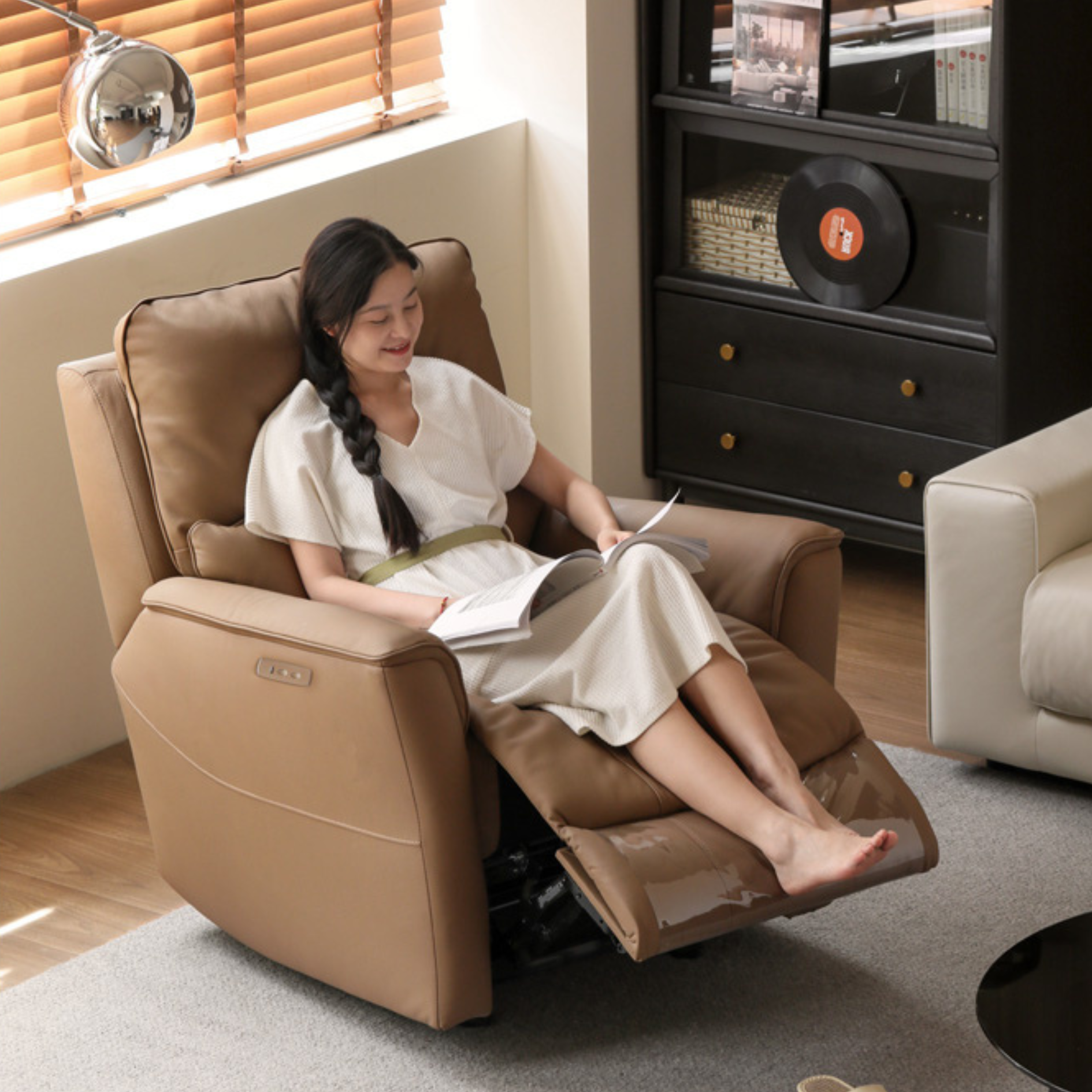 Leather chair electric leisure recliner