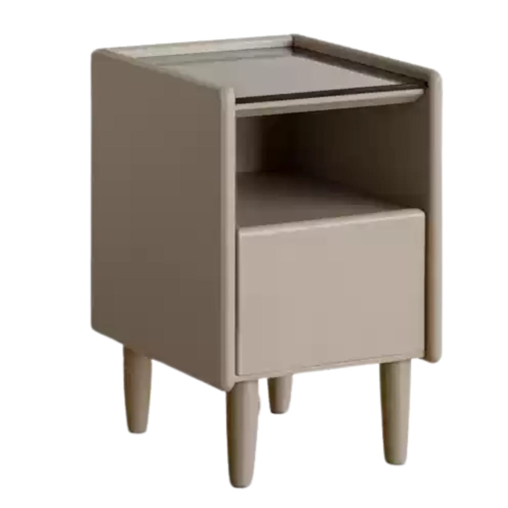 Poplar Solid Wood Glass Nightstand