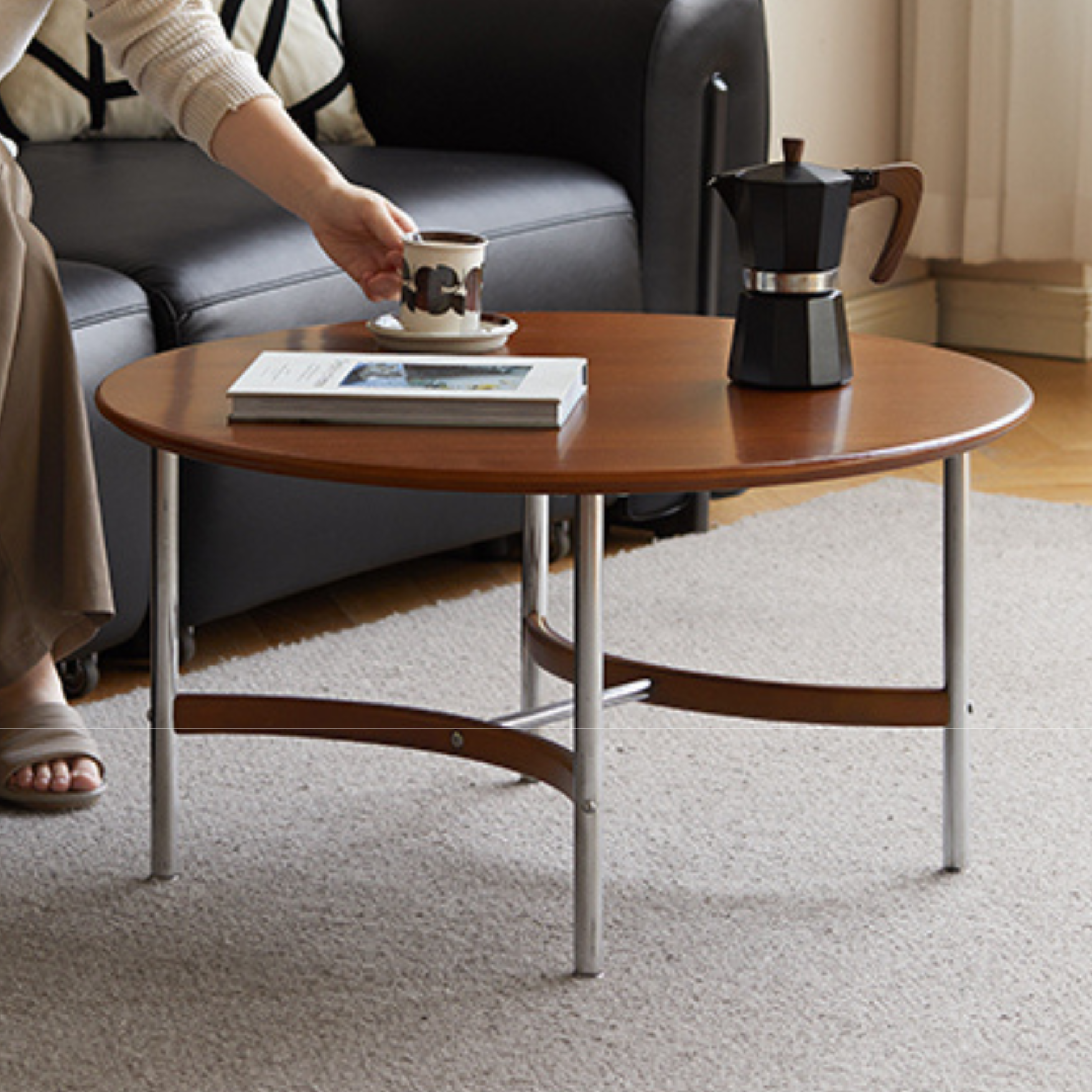 Poplar Solid Wood American Retro Coffee Table