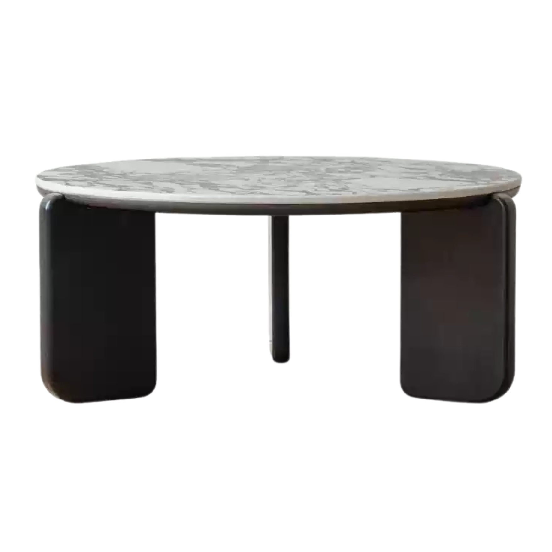 Oak solid wood slate black coffee table-