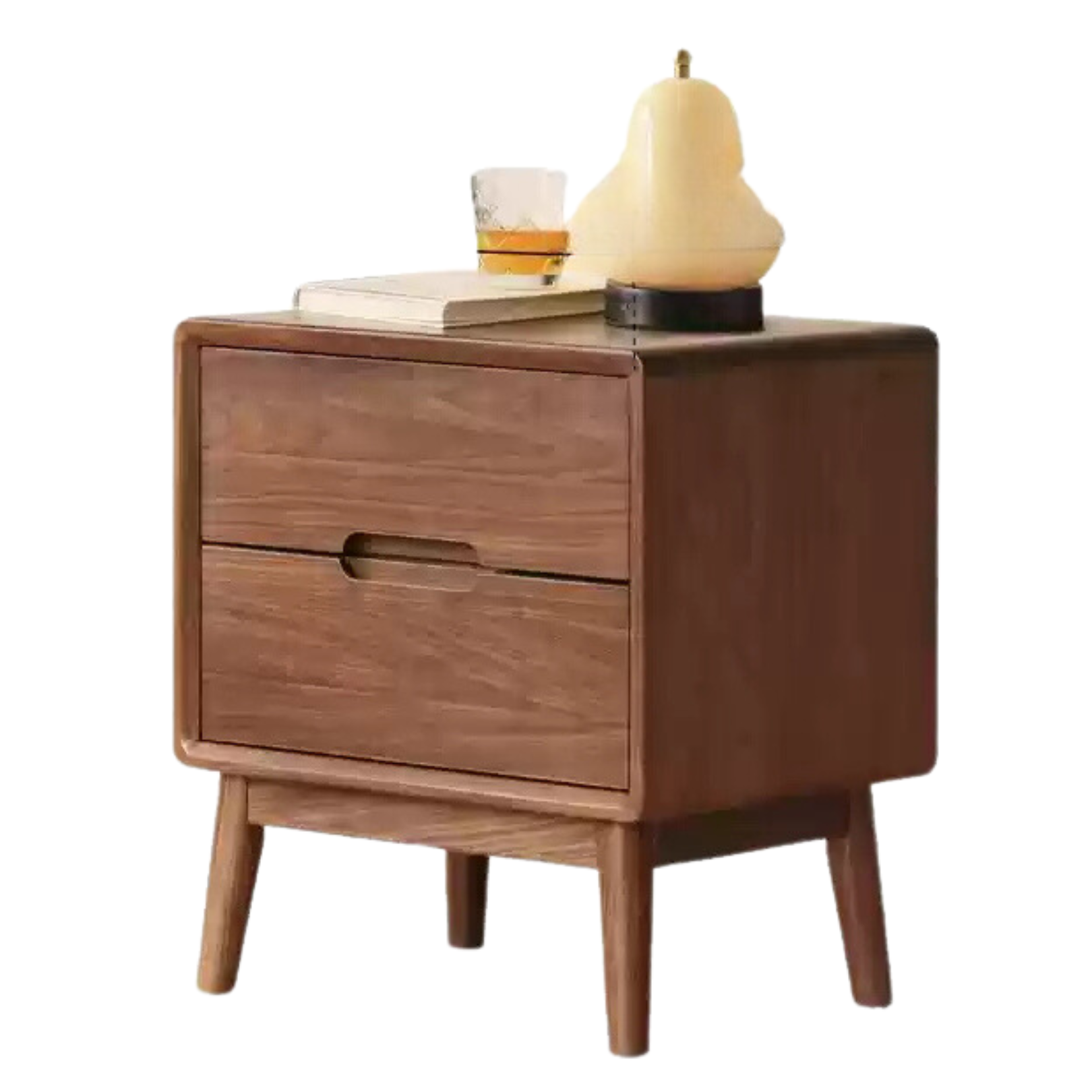 Black Walnut Solid Wood nightstand Storage)