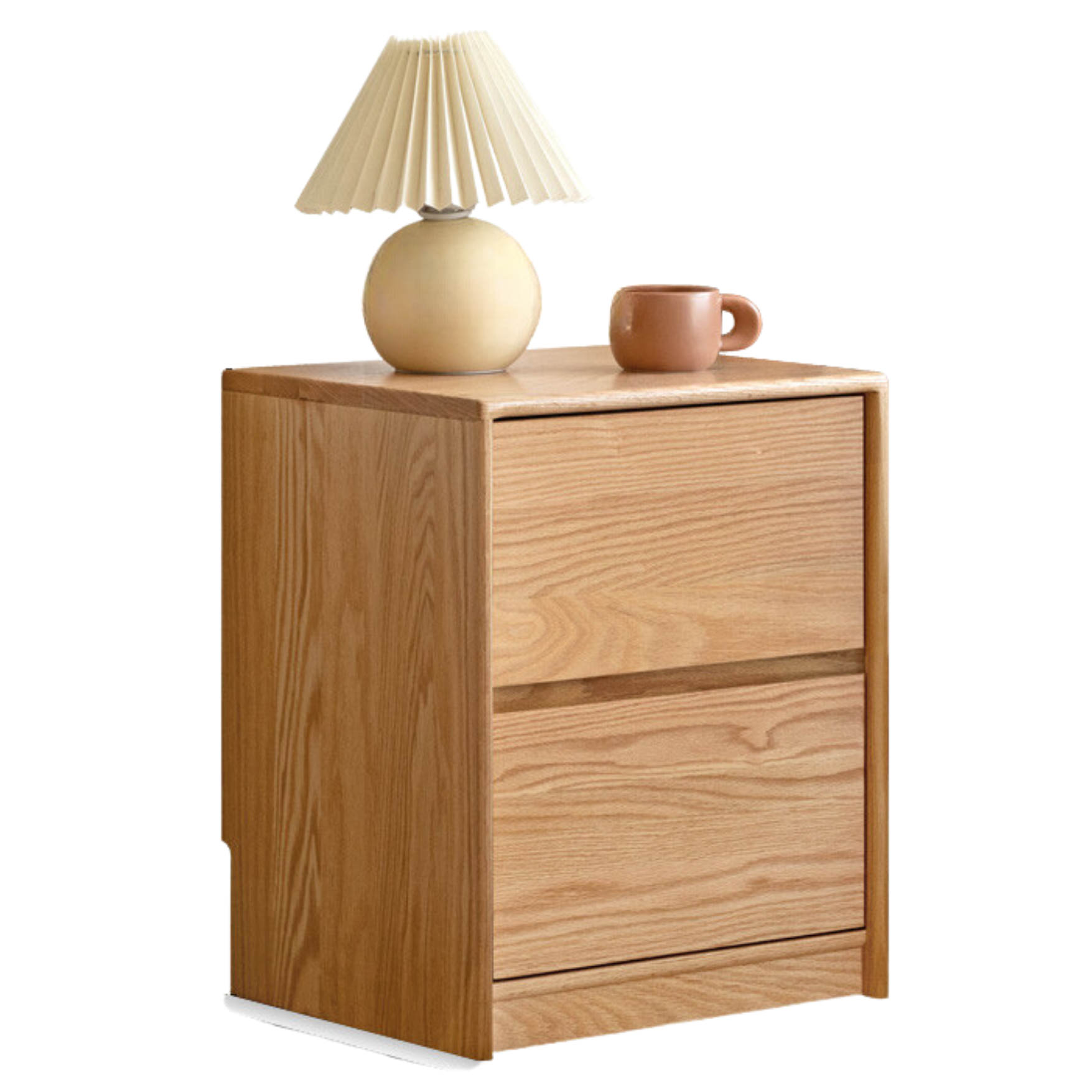 Oak solid wood Two drawer Nightstand.