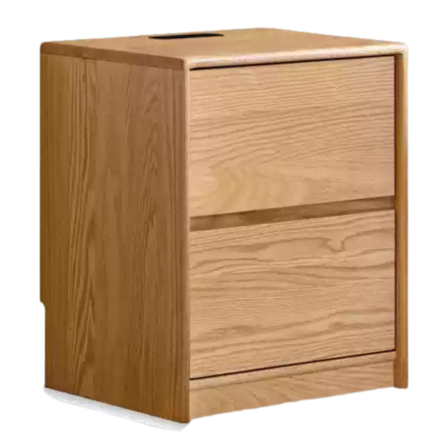 Oak solid wood Two drawer Nightstand.