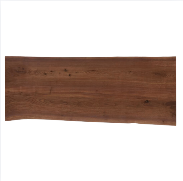 Black walnut solid wood natural edge large board dining table,