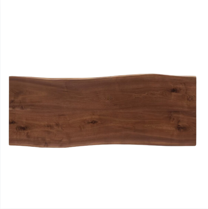 Black walnut solid wood natural edge large board dining table,