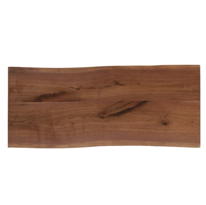 Black walnut solid wood natural edge large board dining table,