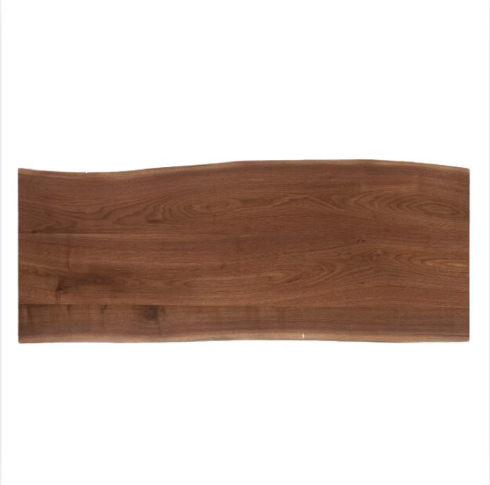 Black walnut solid wood natural edge large board dining table,