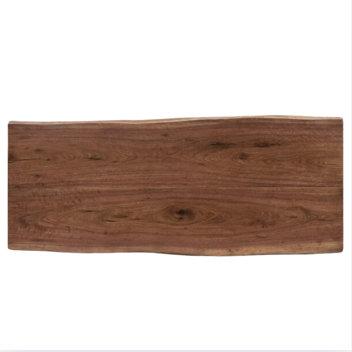 Black walnut solid wood natural edge large board dining table,