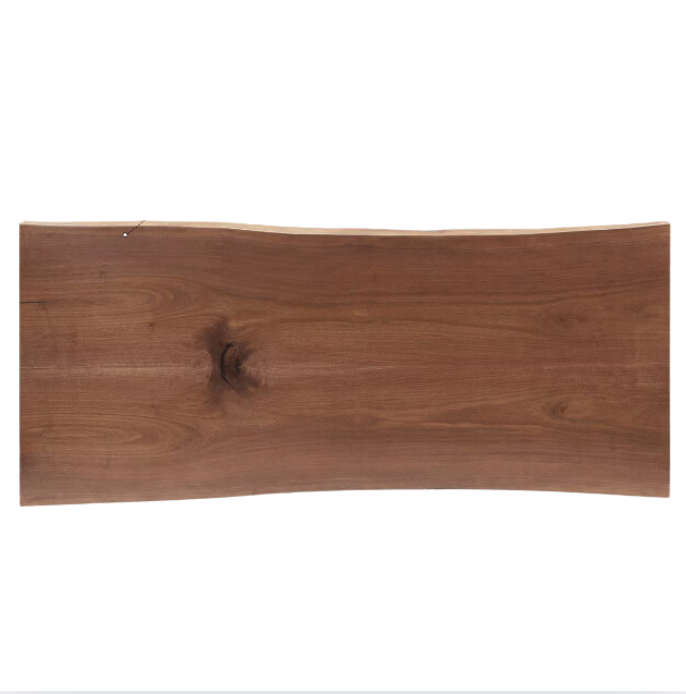 Black walnut solid wood natural edge large board dining table,