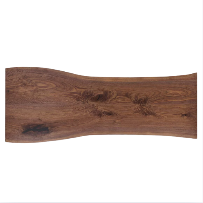 Black walnut solid wood natural edge large board dining table,