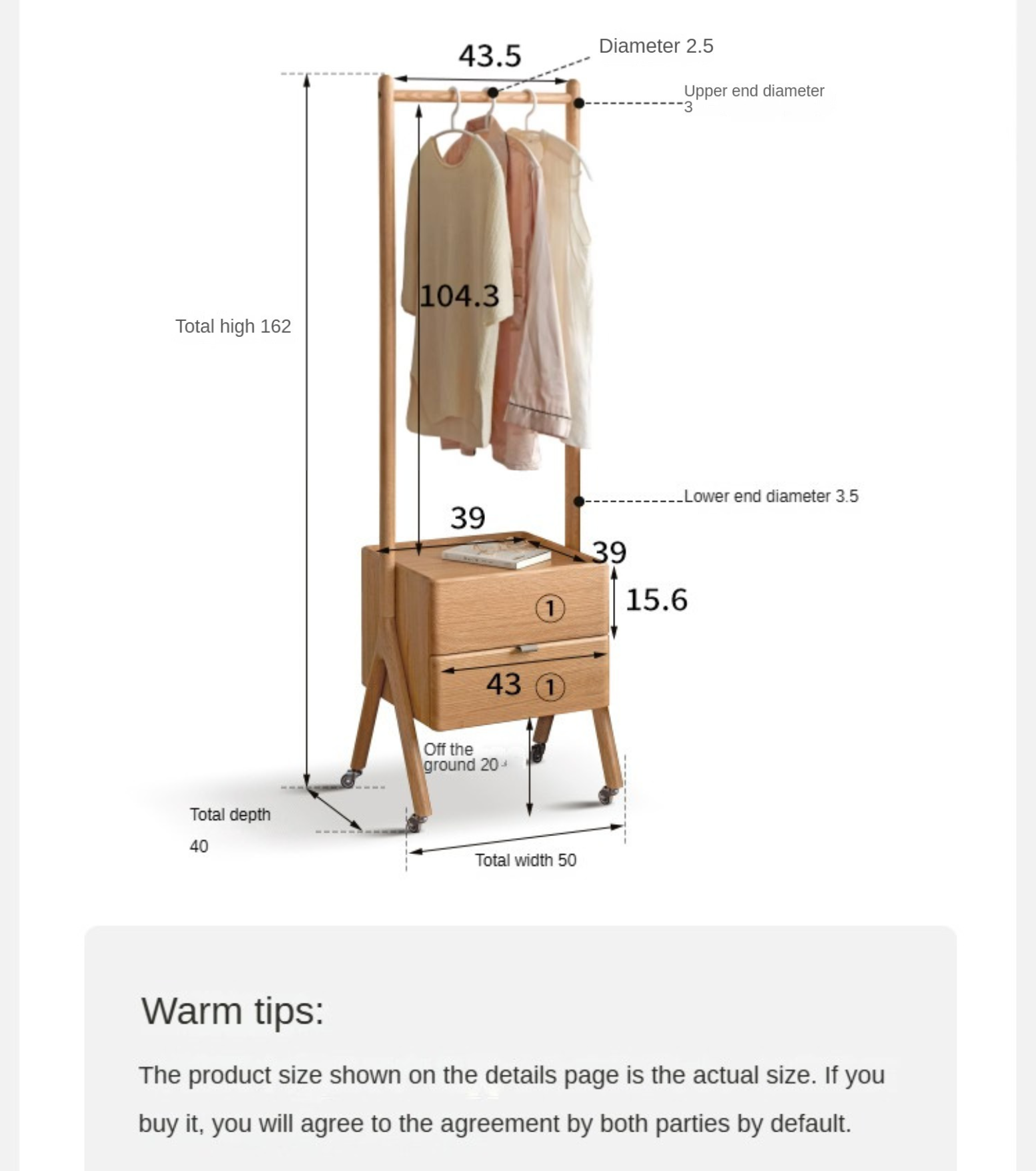 Oak Solid Wood Multifunctional hanger.