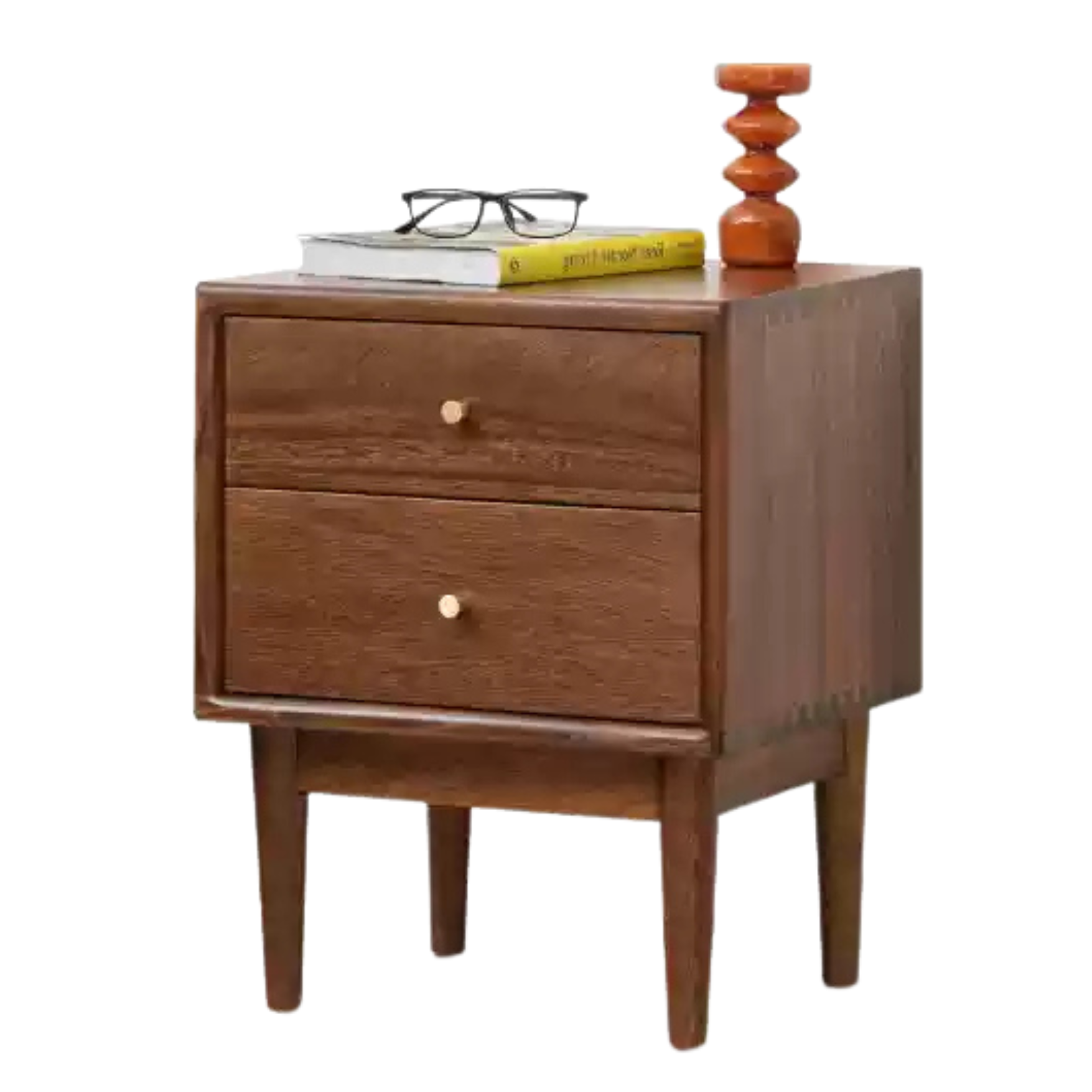 Black walnut solid wood nightstand: