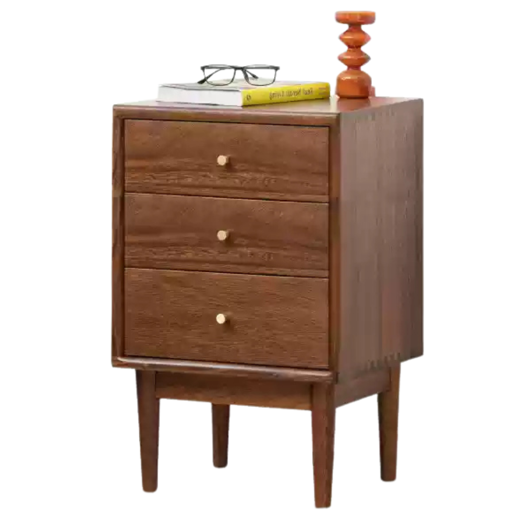 Black walnut solid wood nightstand: