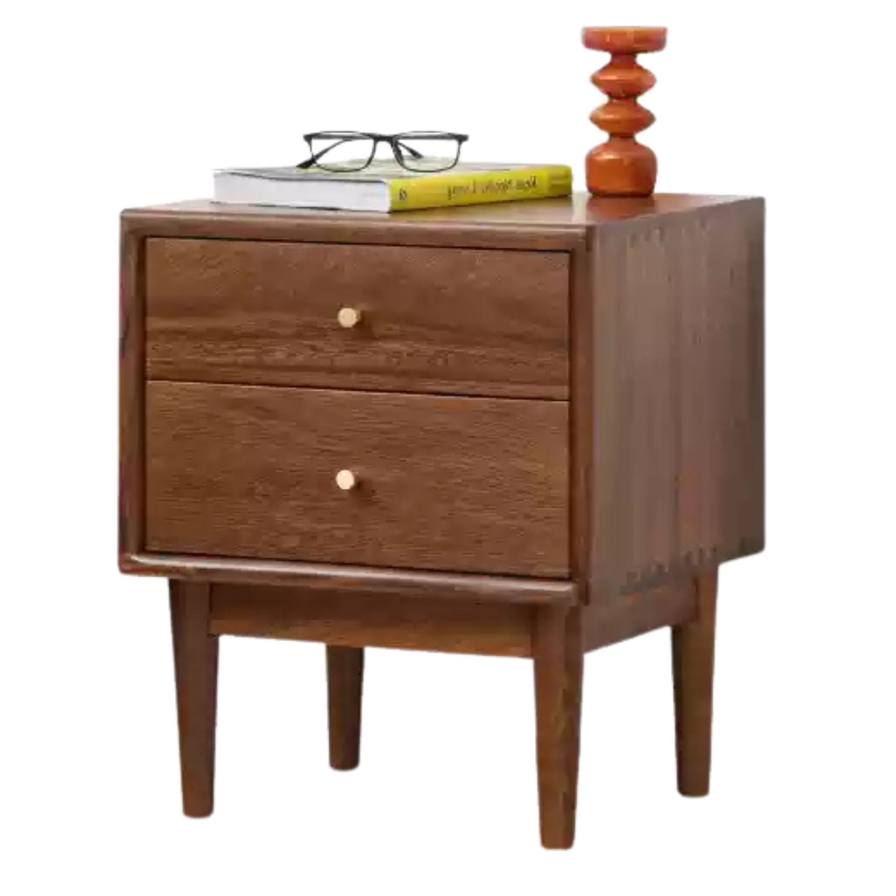 Black walnut solid wood nightstand: